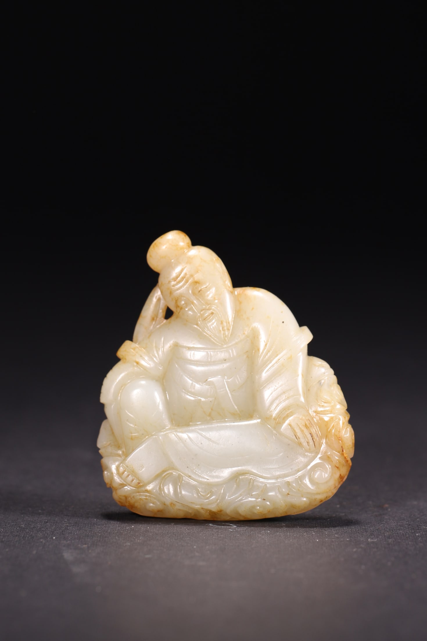 A Hetian White Jade Scholar Pendant with Patina, Qing Dynasty (1 of 6)