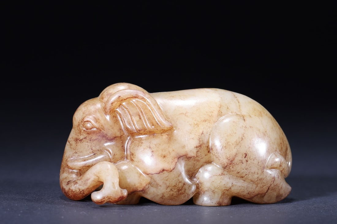 A Hetian Jade Recumbent Elephant, Han Dynasty (1 of 7)