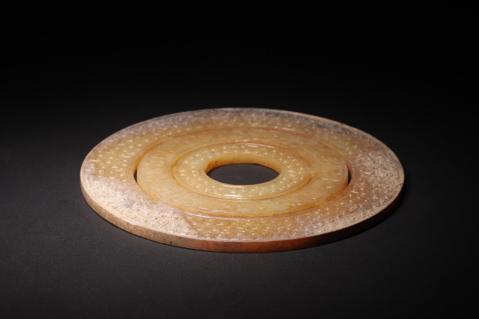 A Hetian Jade Bi Disc with Triple Concentric Circle Patterns - Han Dynasty - 7