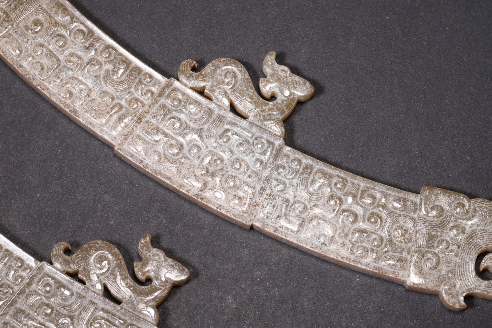A Pair of Ancient Jade Huang with Auspicious Beast Motif - Han Dynasty - 4