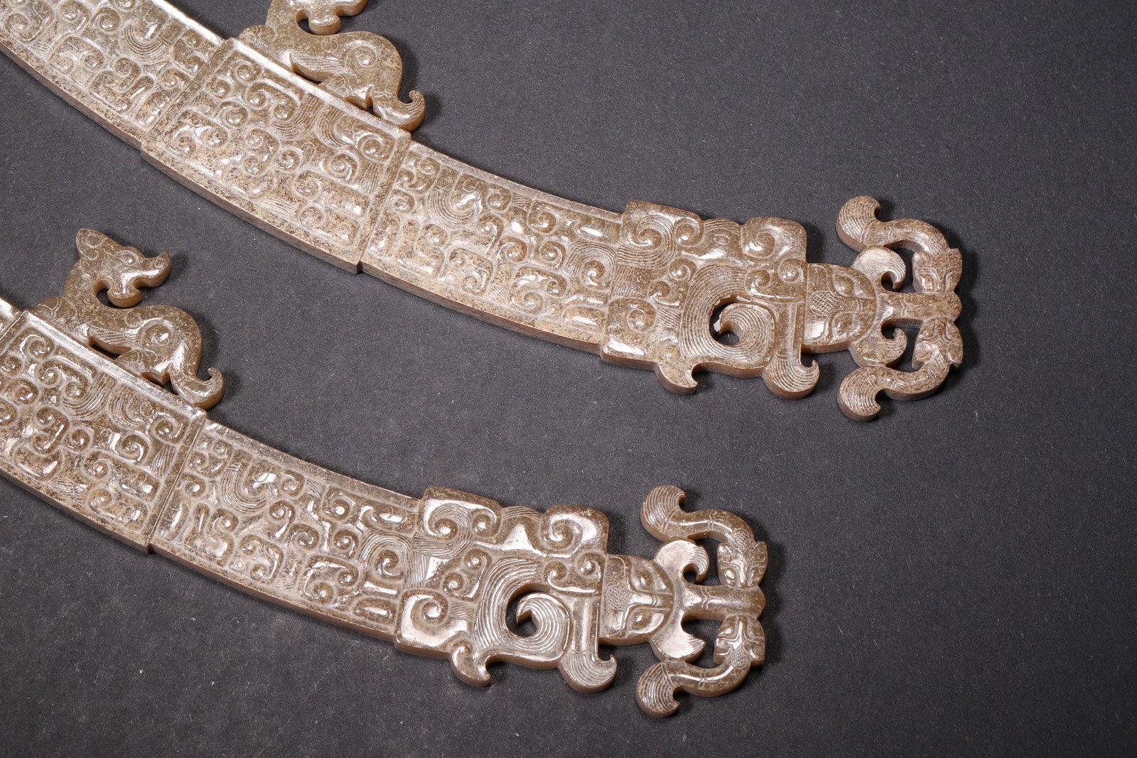 A Pair of Ancient Jade Huang with Auspicious Beast Motif - Han Dynasty - 6