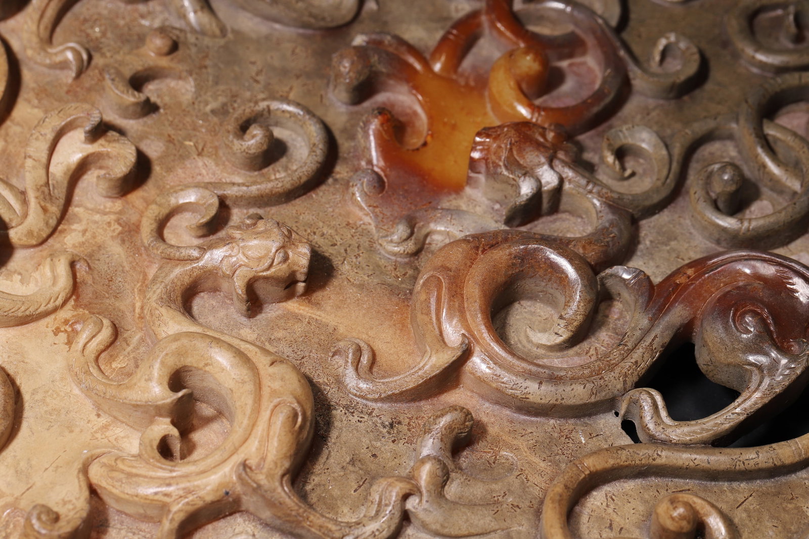 A High Ancient Jade Outlined Bi Disc with Nine Dragons Pattern, Han Dynasty - 6