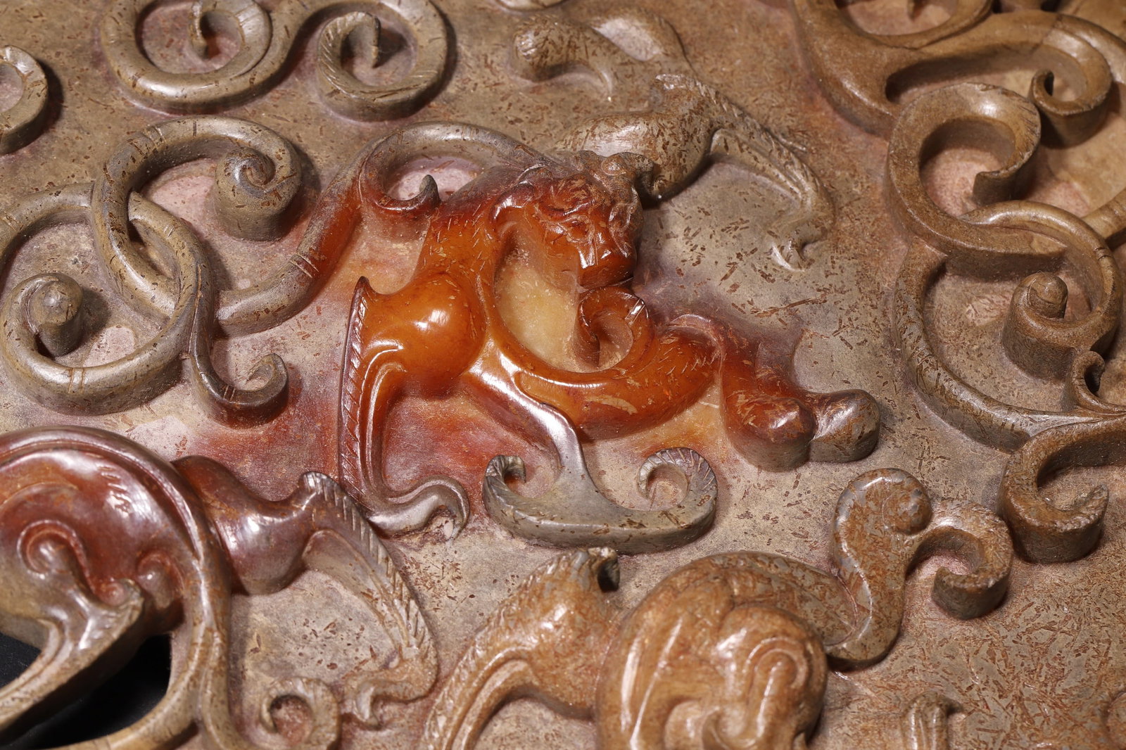 A High Ancient Jade Outlined Bi Disc with Nine Dragons Pattern, Han Dynasty - 7