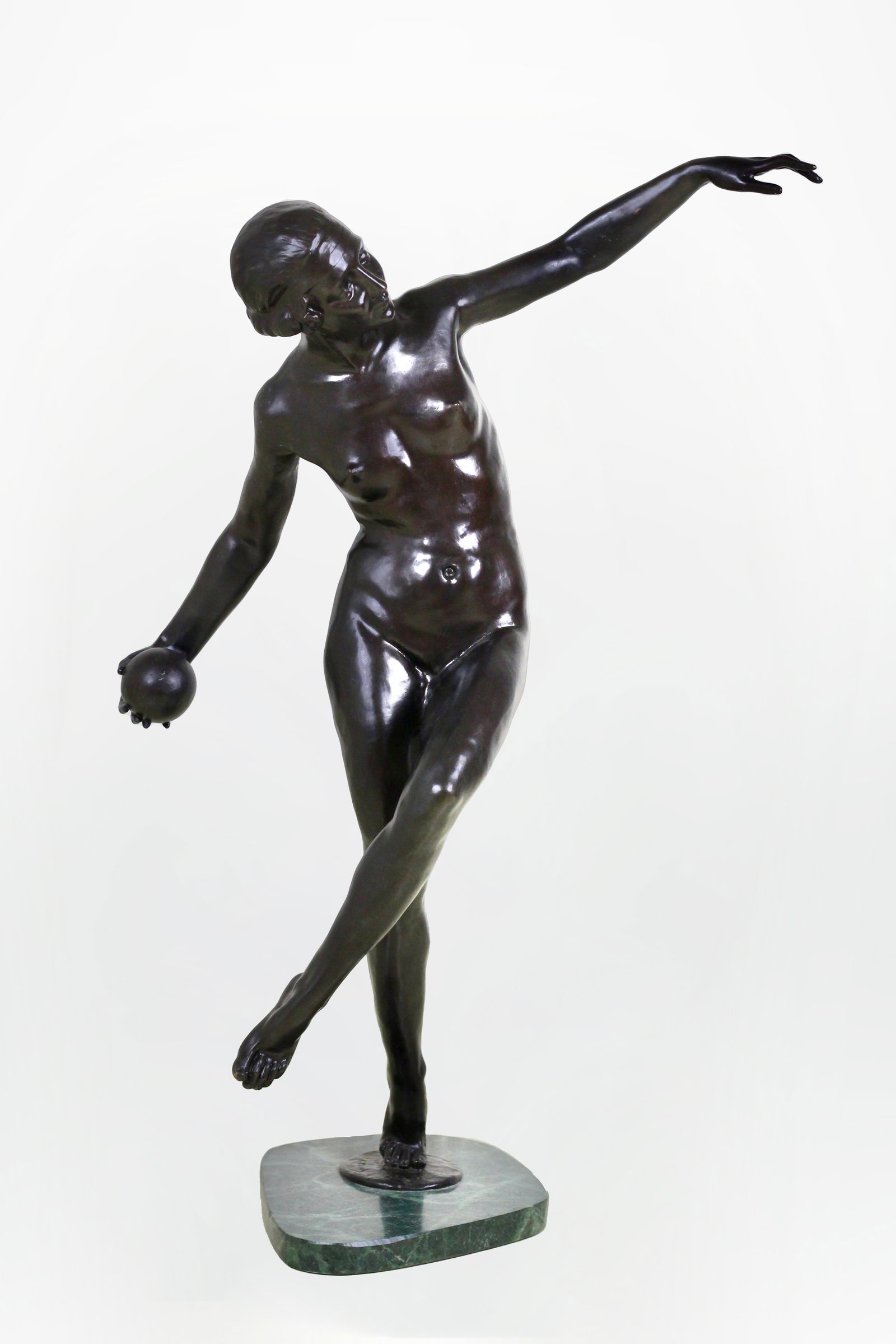 French Sculptor Bronze Sculpture Danseuse ?? la Boule (Ball Dancer), Circa 1930 (1 of 11)