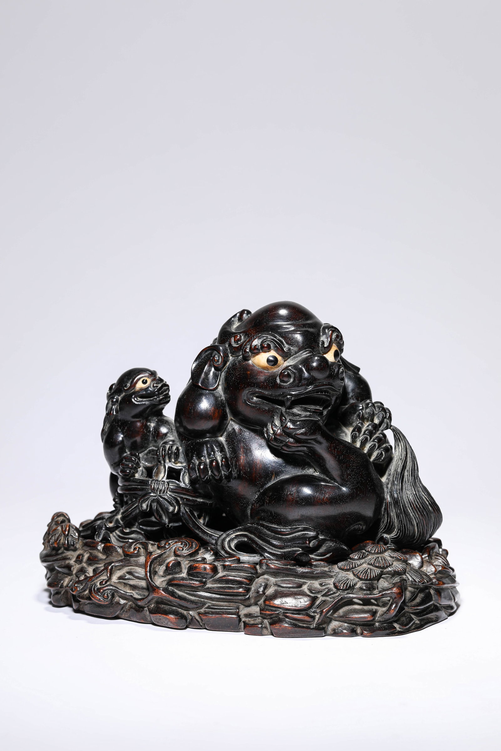 A Wood ??Carved Lion and Cub?? Ornament (1 of 7)