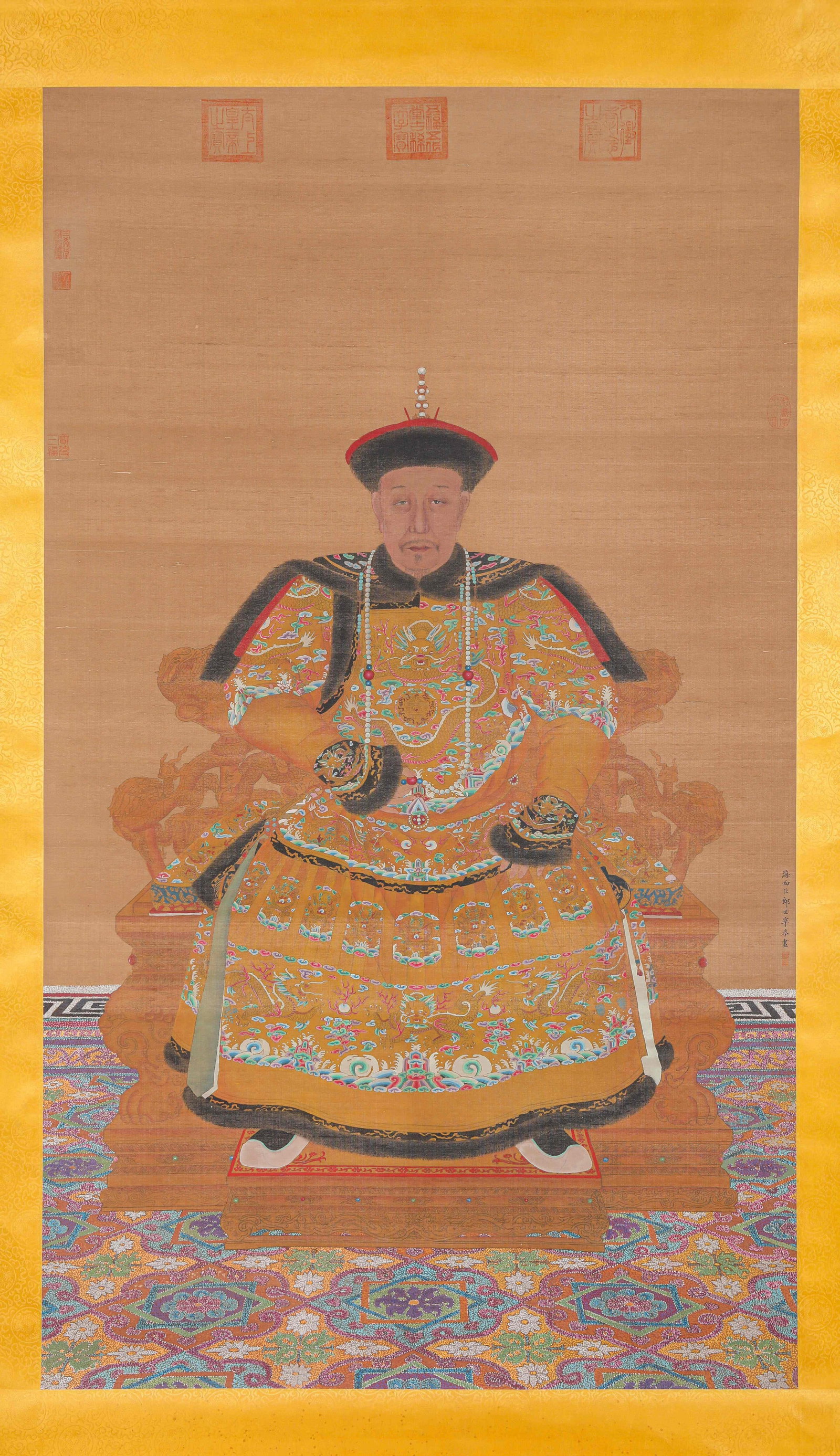 Giuseppe Castiglione (1688-1766), attributed to, Portrait of Emperor: Dimensions: Width: 98.5 cm (38.78 in) x Height: 170.0 cm (66.93 in). All measurements are approximate.