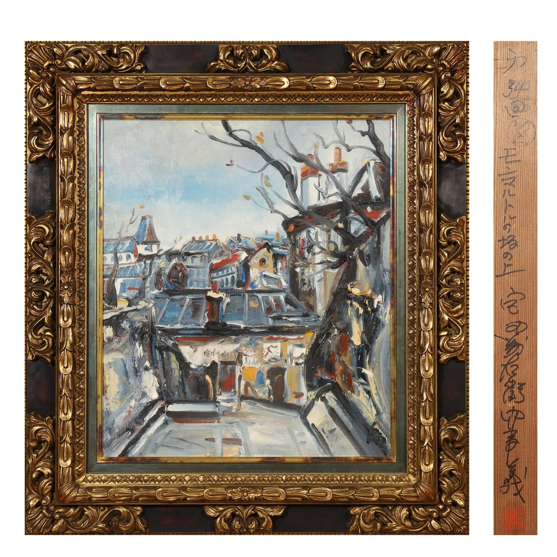 Yasue Miyata,20th century,Japanese, OIL ON CANVAS,Attributed to: Frame 78x70cm, Sight Size 52x44cm (Frame 30.71"x27.56", Sight Size 20.47"x17.32")