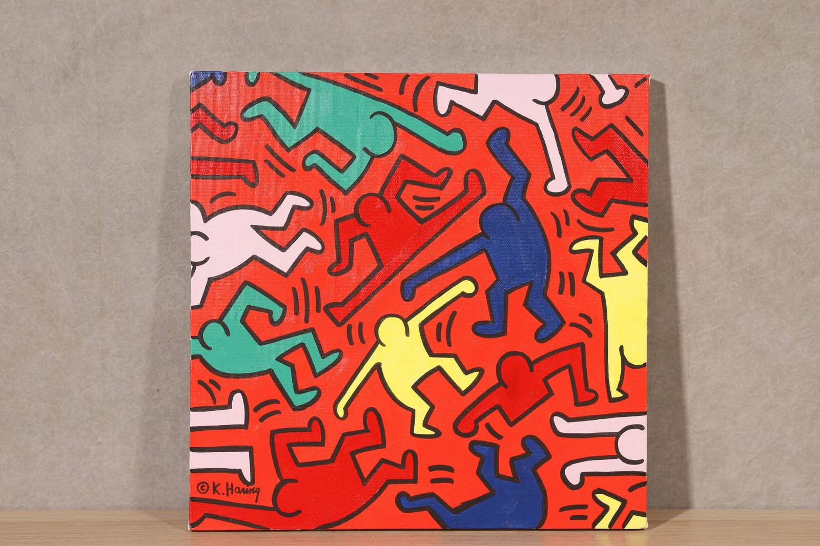 Keith Allen Haring (American, 1958?C1990),ATTRIBUTED TO ,Acrylic oil painting (1 of 6)