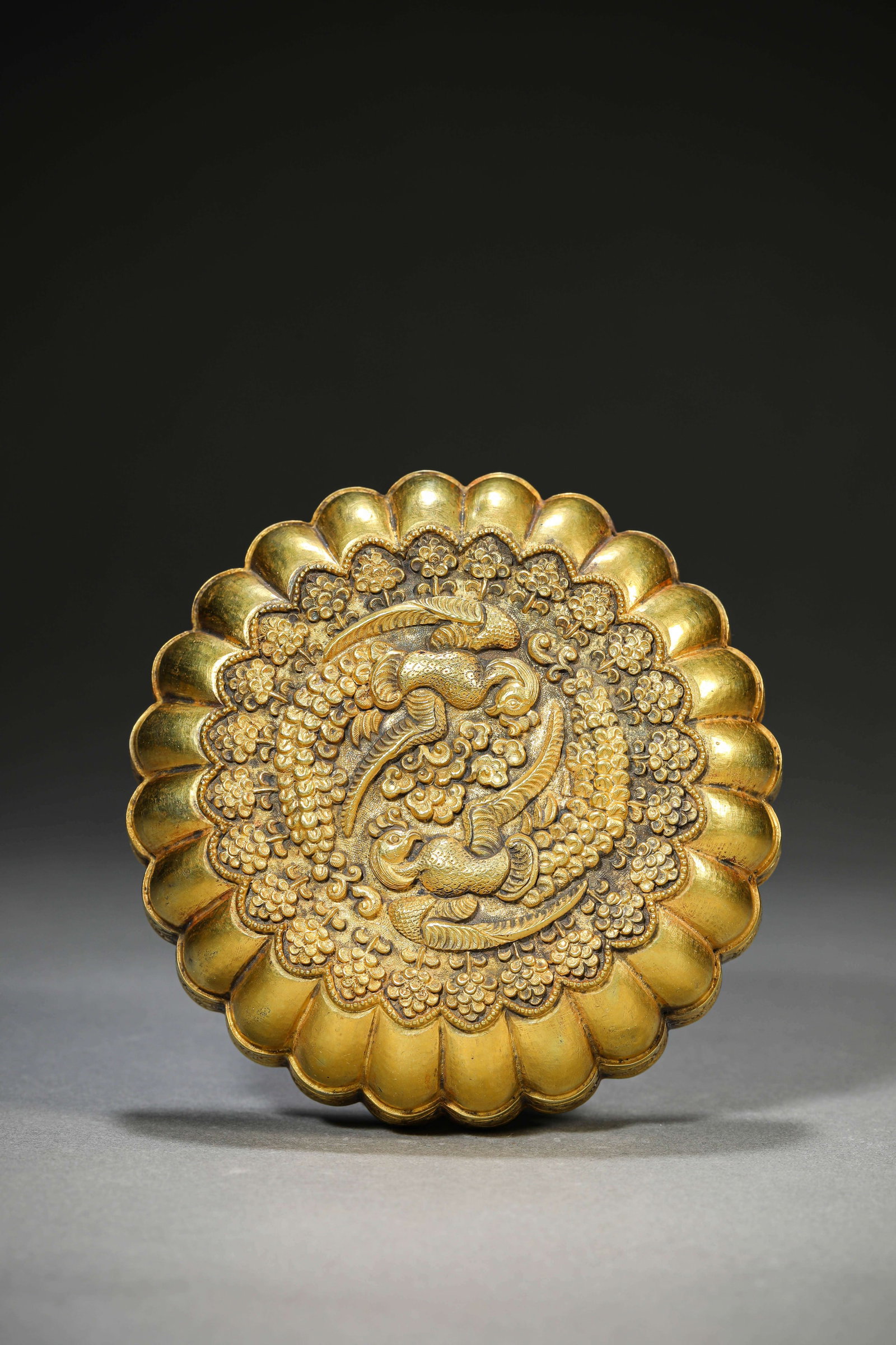A Gilt-Silver 'Phoenix' Covered Box - 2