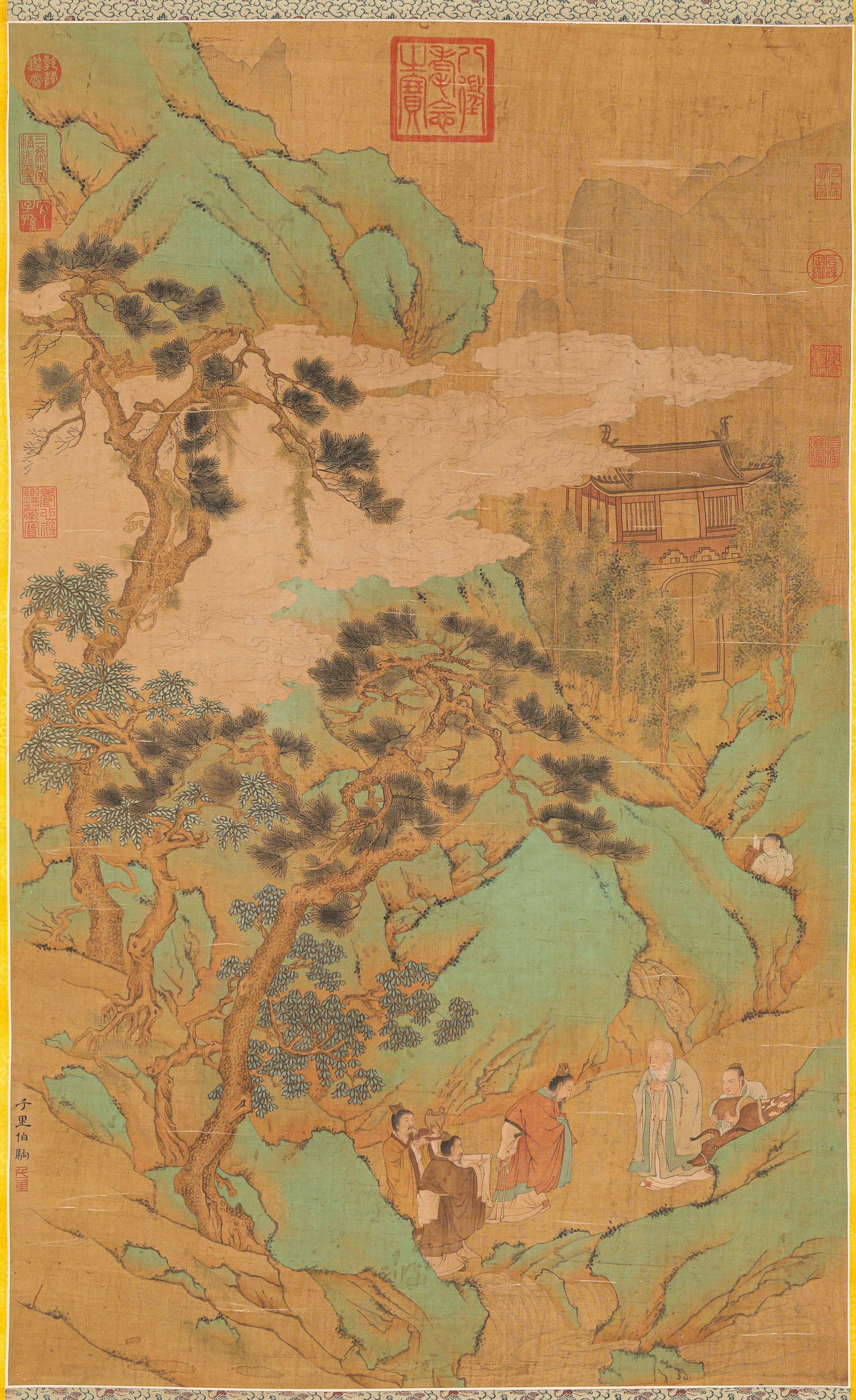 Zhao Boju (1120-1182), attributed to, Figure Narrative: Dimensions: Width: 64.5 cm (25.39 in) x Height: 104.0 cm (40.94 in). All measurements are approximate.