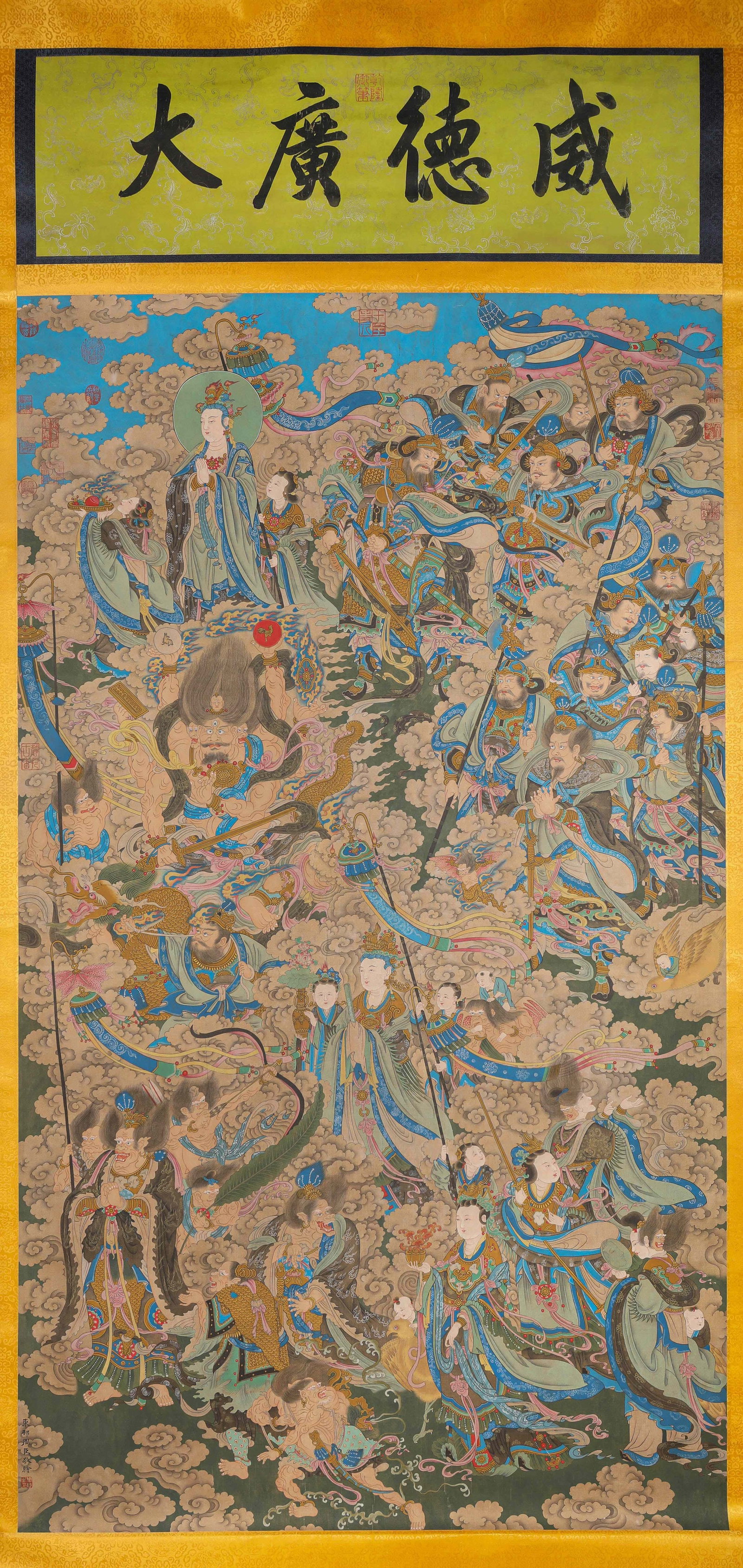 Zhou Chen (act. 16th century), attributed to, Eight Classes of Divine Beings: Dimensions: Width: 104.0 cm (40.94 in) x Height: 182.0 cm (71.65 in). All measurements are approximate.