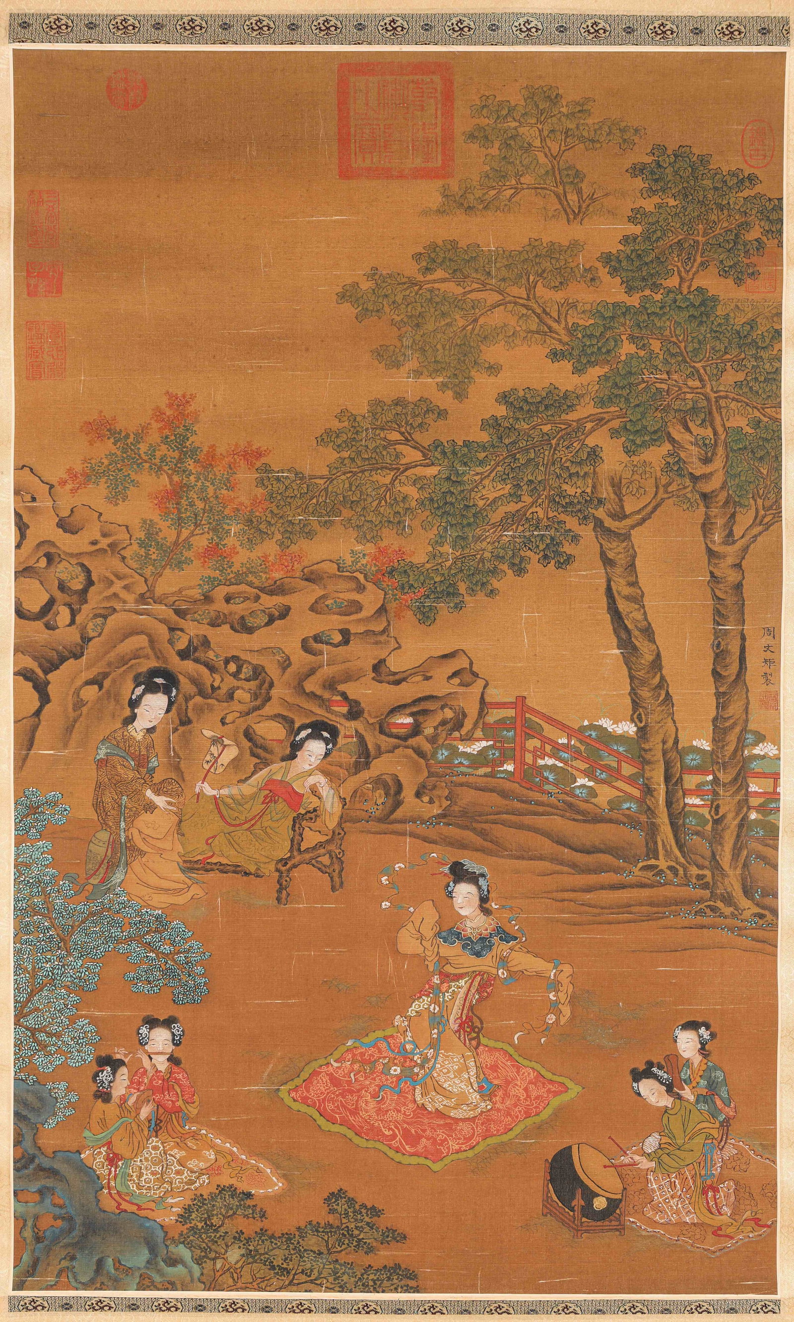 Zhou Wenju (act. 10th century), attributed to, Five Kinds of Music: Dimensions: Width: 52.0 cm (20.47 in) x Height: 84.0 cm (33.07 in). All measurements are approximate.