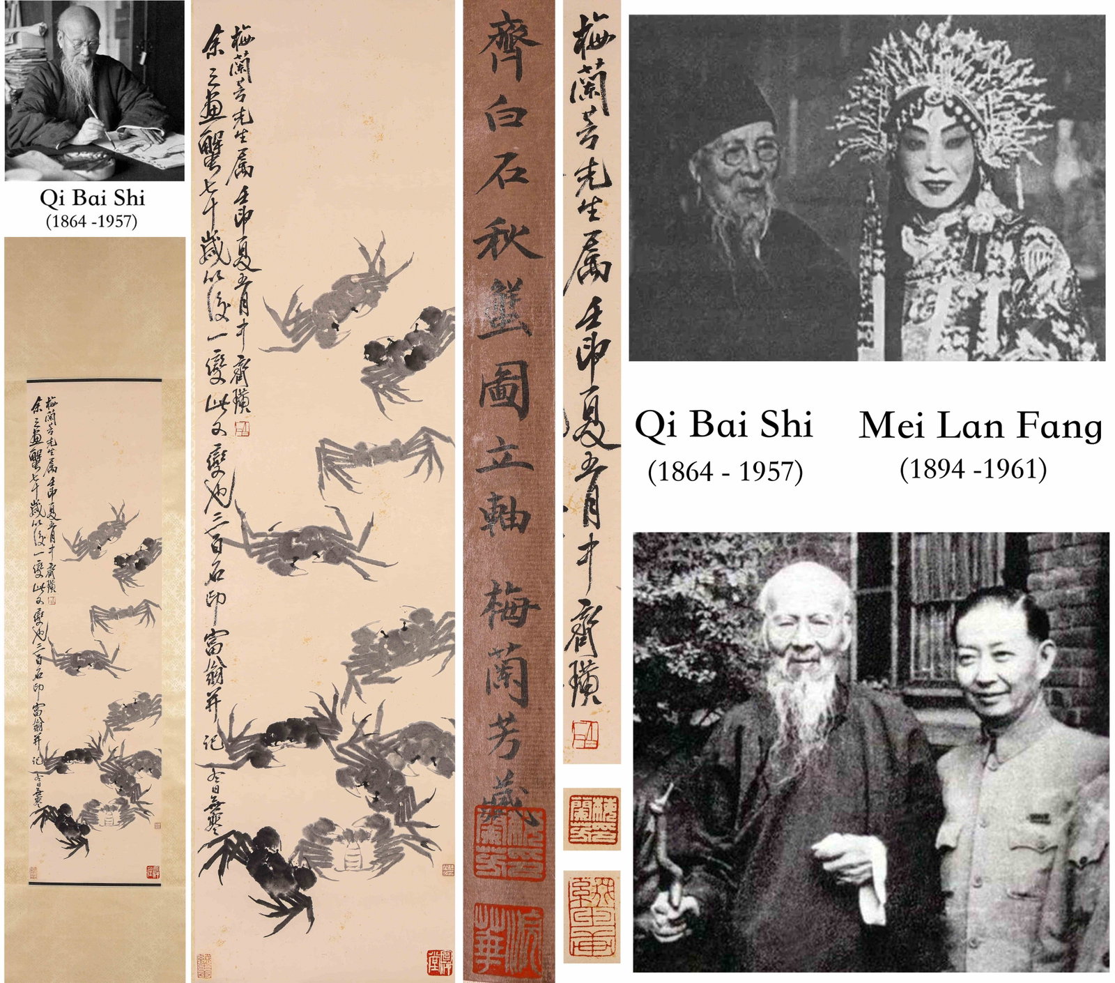 Qi Baishi (1864-1957), attributed to, Autumn Crabs: Dimensions: Width: 124.0 cm (48.82 in) x Height: 33.0 cm (12.99 in). All measurements are approximate.