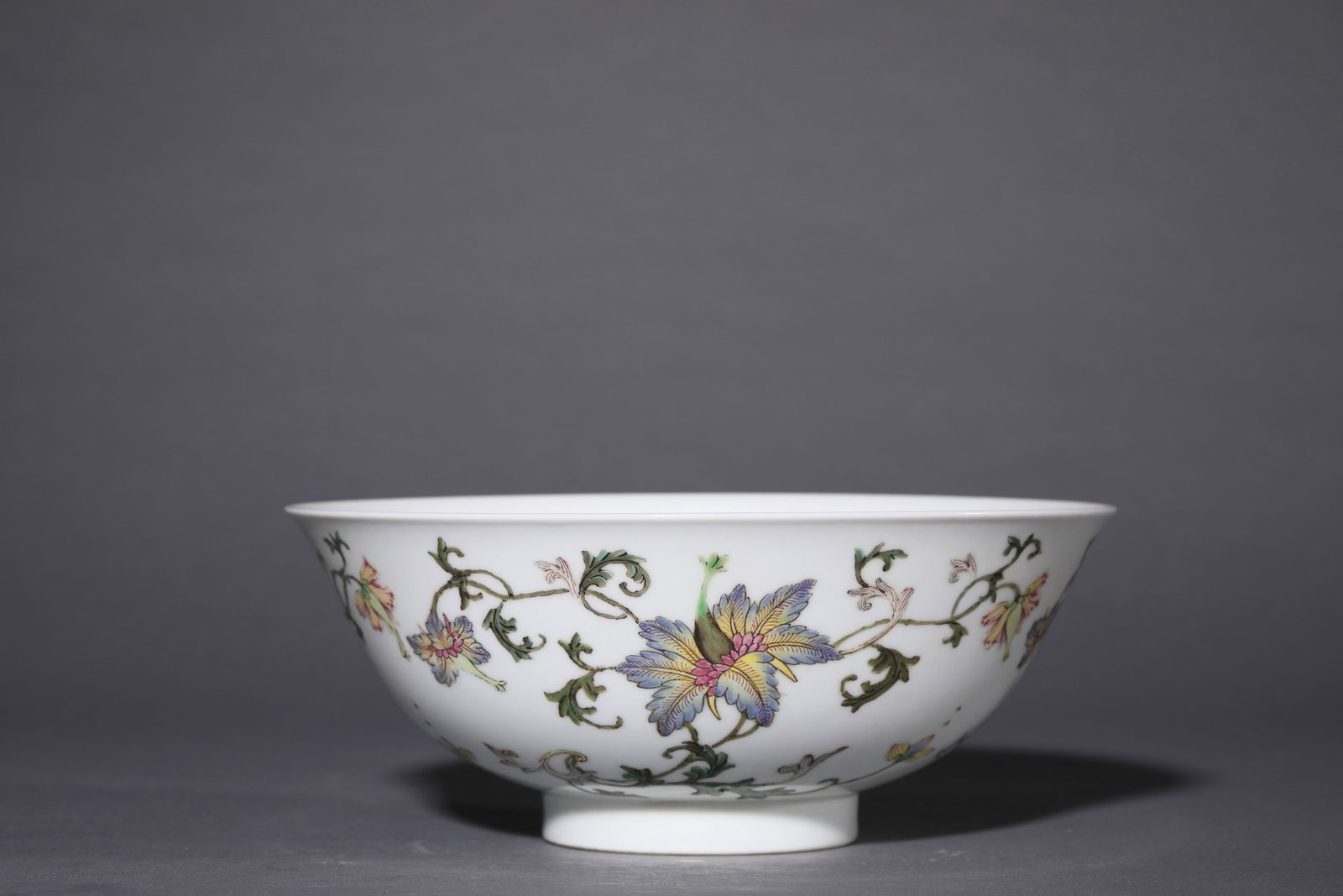 A Famille-Rose 'Floral' Bowl: Dimensions: Width: 18.7 cm (7.36 in) x Height: 7.5 cm (2.95 in). All measurements are approximate.