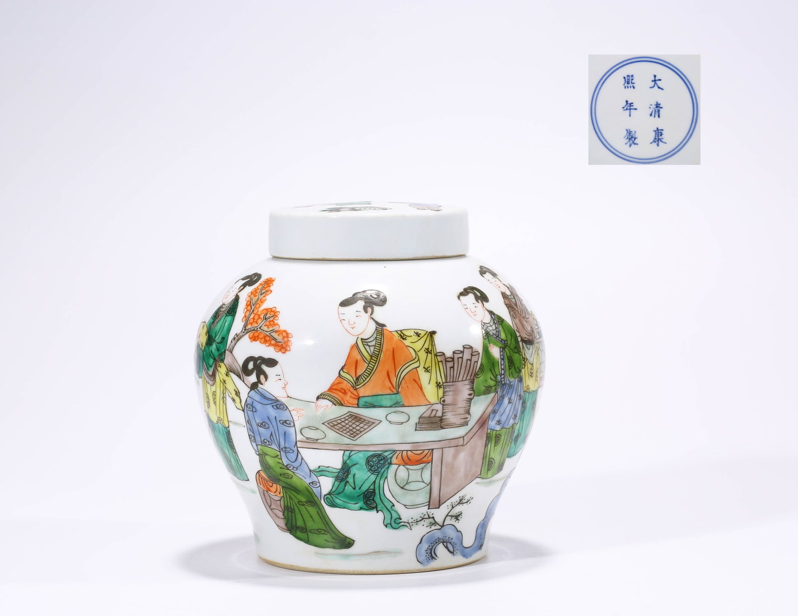 A Wucai ??Narrative Scene?? Covered Jar (1 of 11)