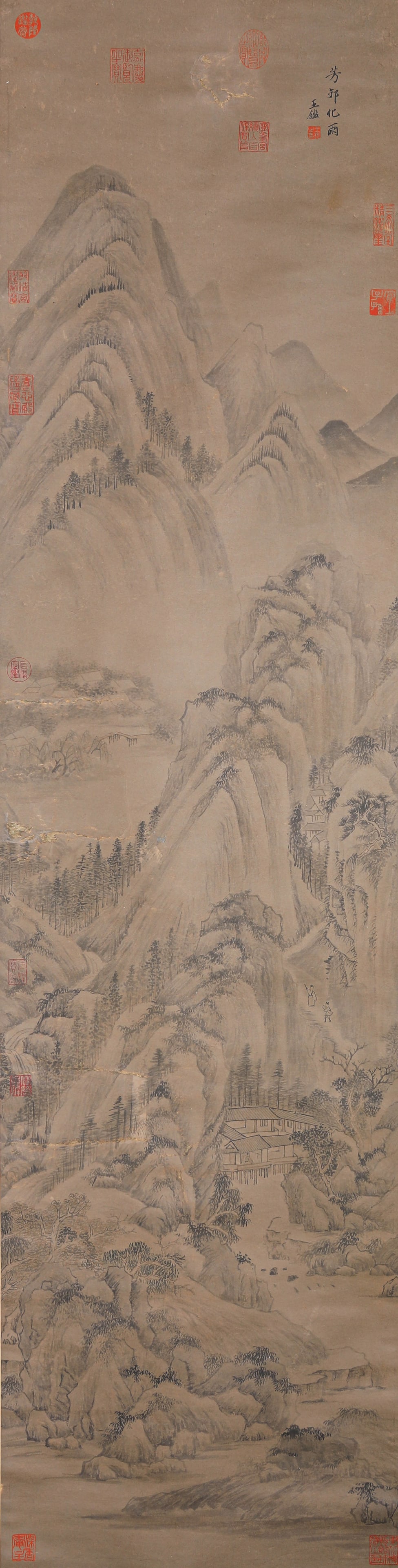 Wang Jian (1598-1677), attributed to, Mountain Stream After Rain (1 of 7)