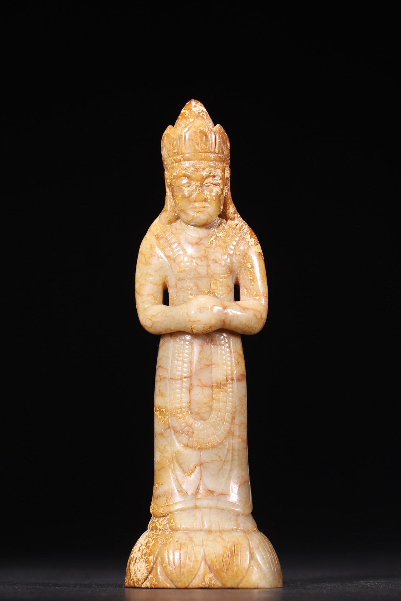 A - Hetian Jade Standing Guanyin Statue, Tang Dynasty (1 of 8)