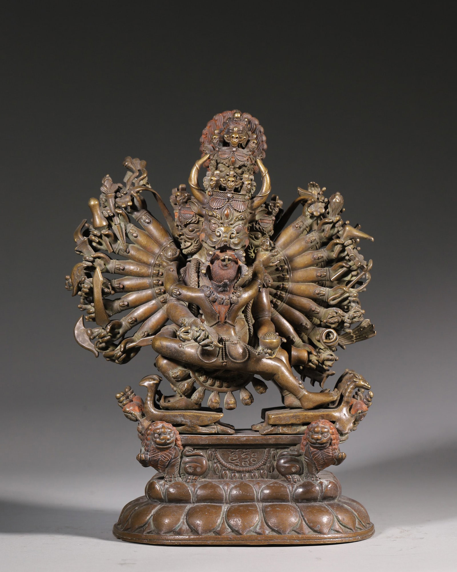 A Copper Figure of Yamantaka in Union, Qing Dynasty (1 of 9)