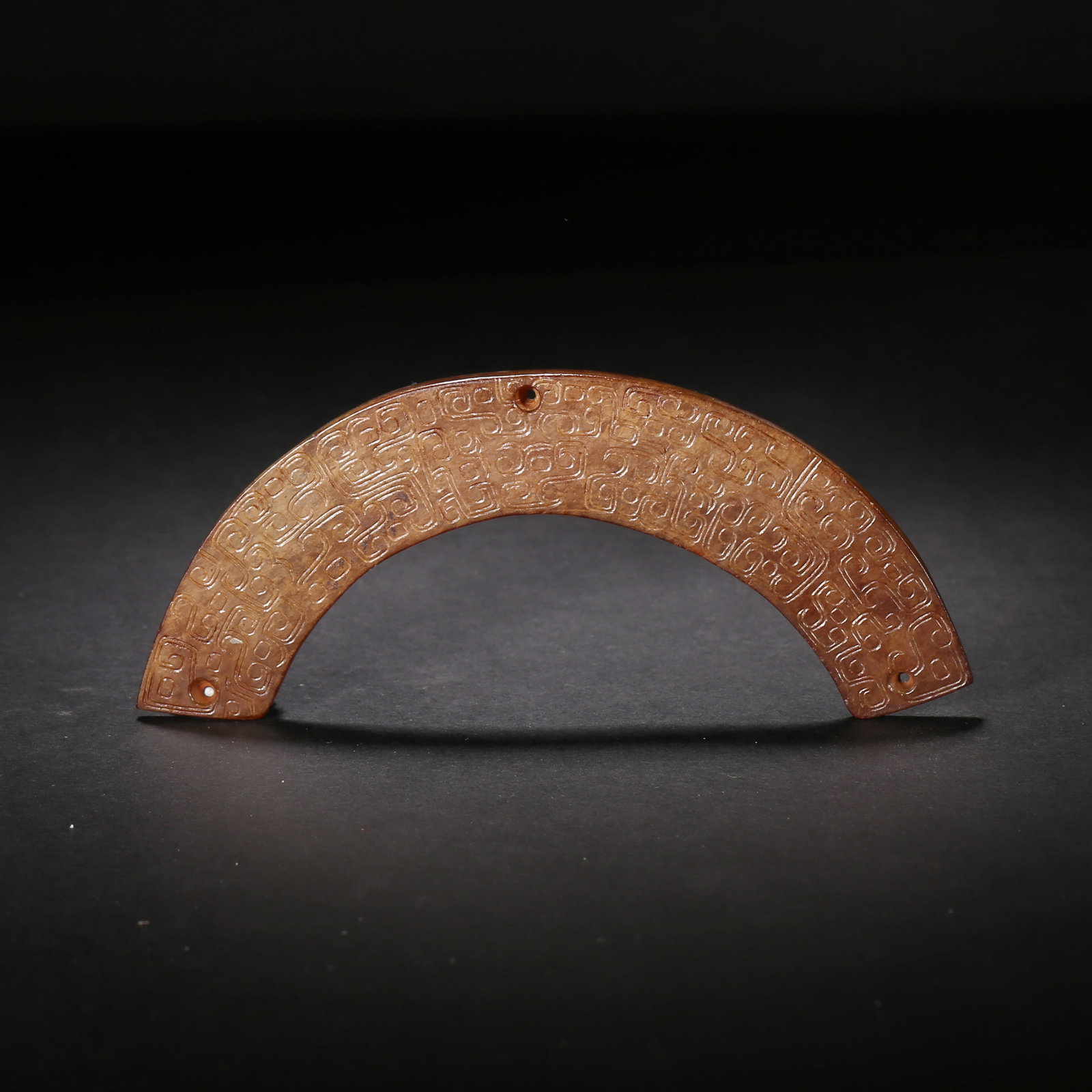 A Hetian Jade Huang with Full Coiled Serpent Pattern Shang Zhou Dynasty (1 of 2)