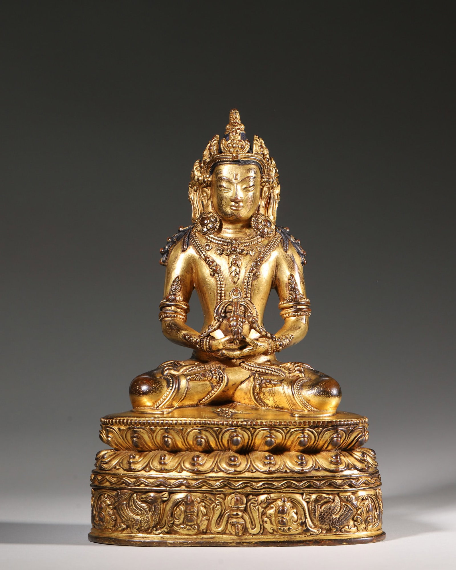 A Gilt Bronze Statue of Amitayus, Qing Dynasty (1 of 9)