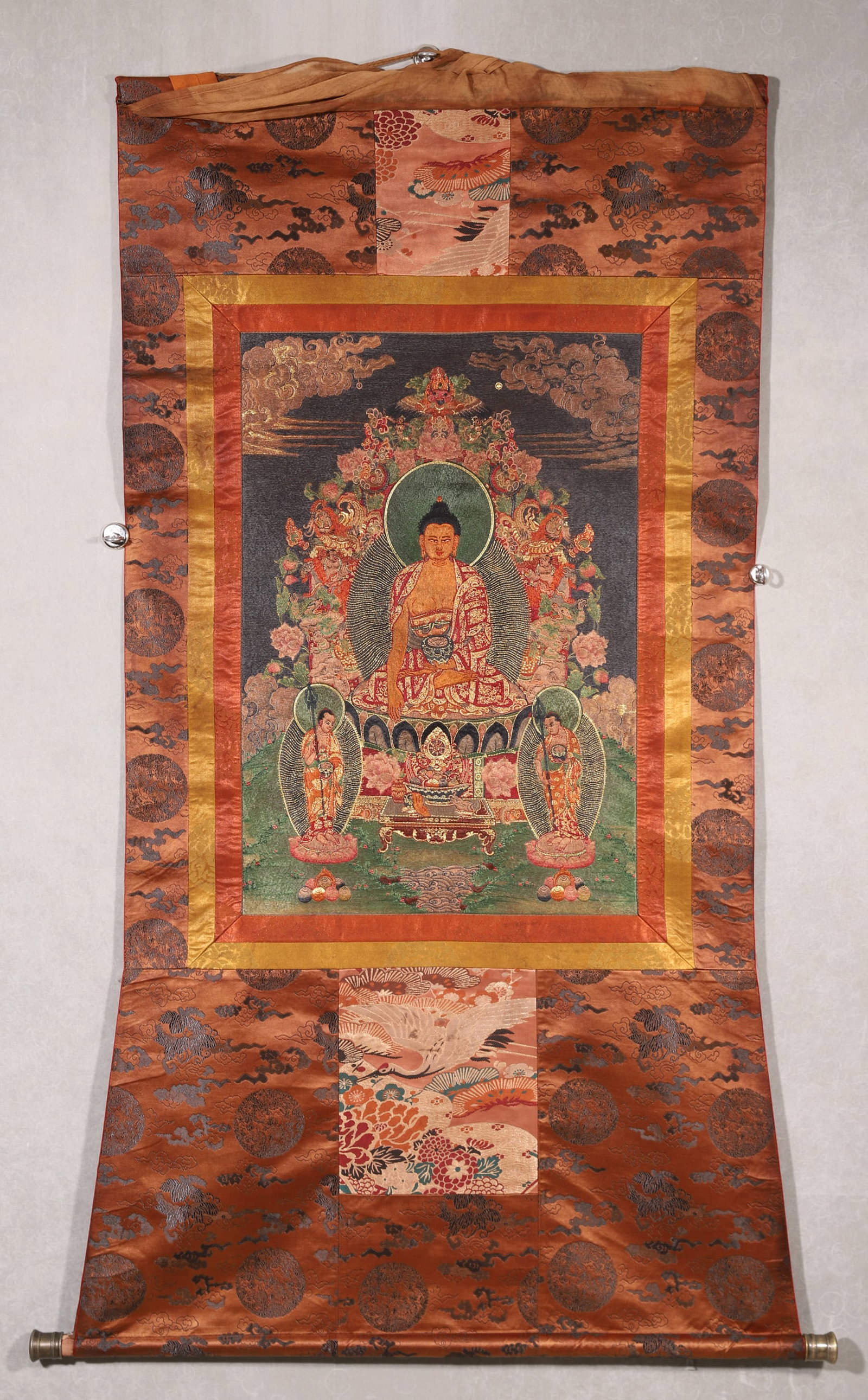 An Embroidered Thangka of Shakyamuni Buddha, Qing Dynasty (1 of 9)