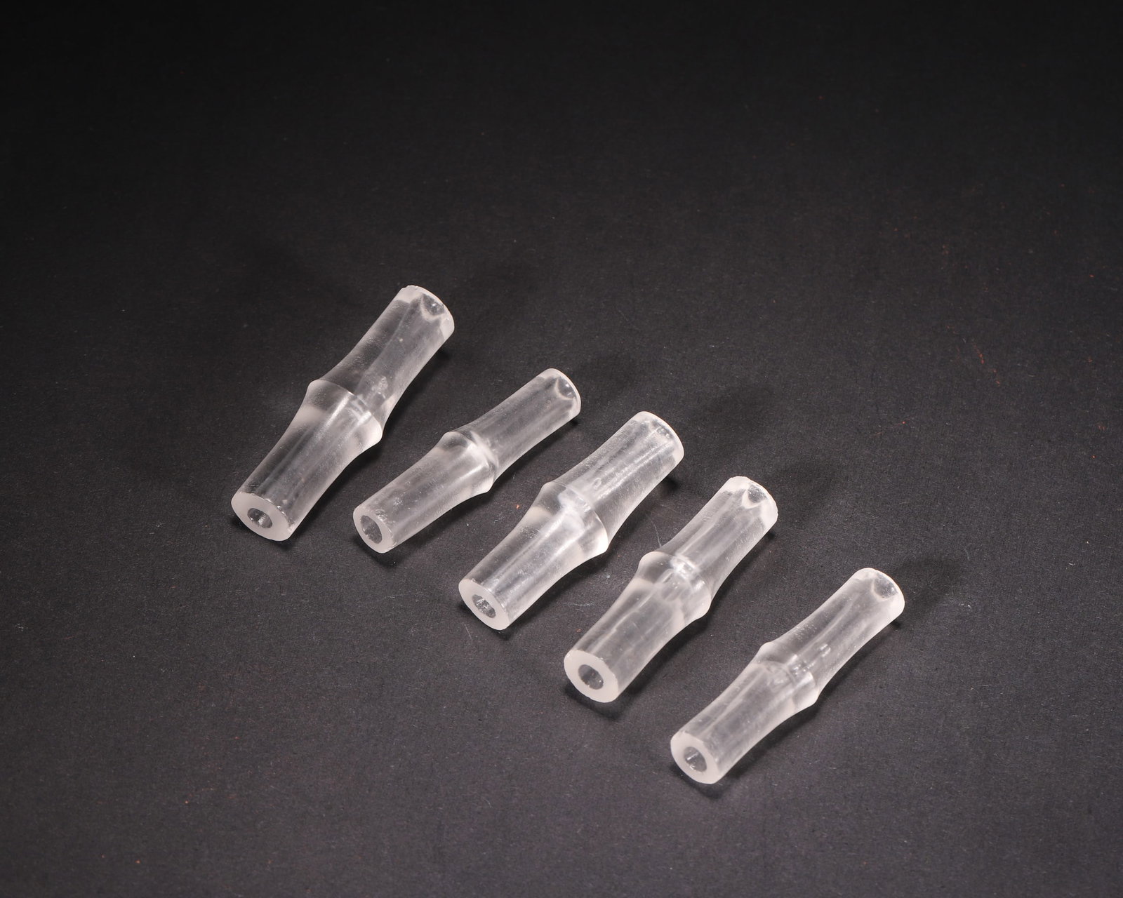 A Set of Five Rock Crystal Bamboo-Style Lezi Beads, Han Dynasty (1 of 5)
