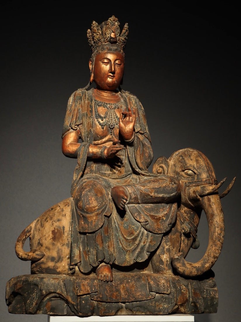 SONG DYNASTY NANMU DAXING BODHISATTVA SAMANTABHADRA STATUE: H:92cmL:65cmW:36cm