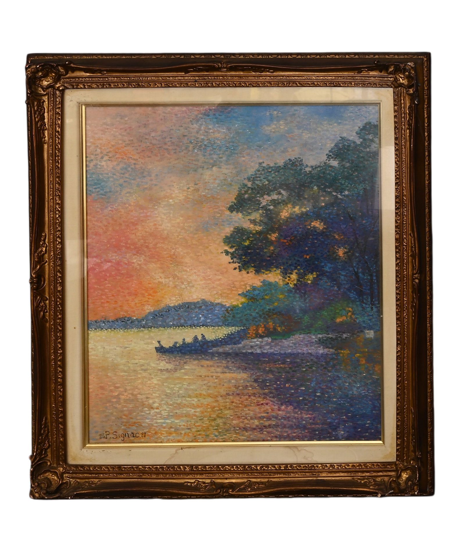 PAUL SIGNAC(FRANCE,1863?C1935)ATTRIBUTED TO,OIL ON CANVAS, ORIGINAL PERIOD FRAME: Height:44cm(17.32in) Width:53cm(20.87in);Height:61cm(24.02in) Width:70cm(27.56in)The work retains original canvas and period frame with natural signs of age. The painting surface is clean and stable, 