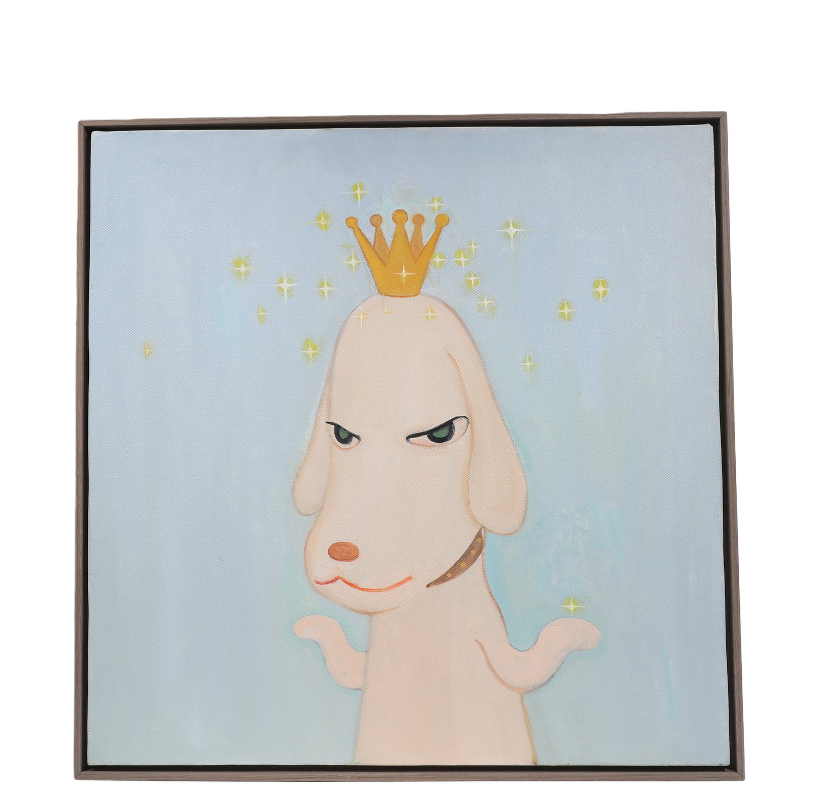 YOSHITOMO NARA (JAPAN, 1959)ATTRIBUTED TO,OIL ON CANVAS, ORIGINAL PERIOD FRAME: H:60cm(23.62 in)W:60cm(23.62 in)H:63cm(24.80 in)W:63cm(24.80 in)The work retains original canvas and period frame with natural signs of age. The painting surface is clean and stable, without visible t