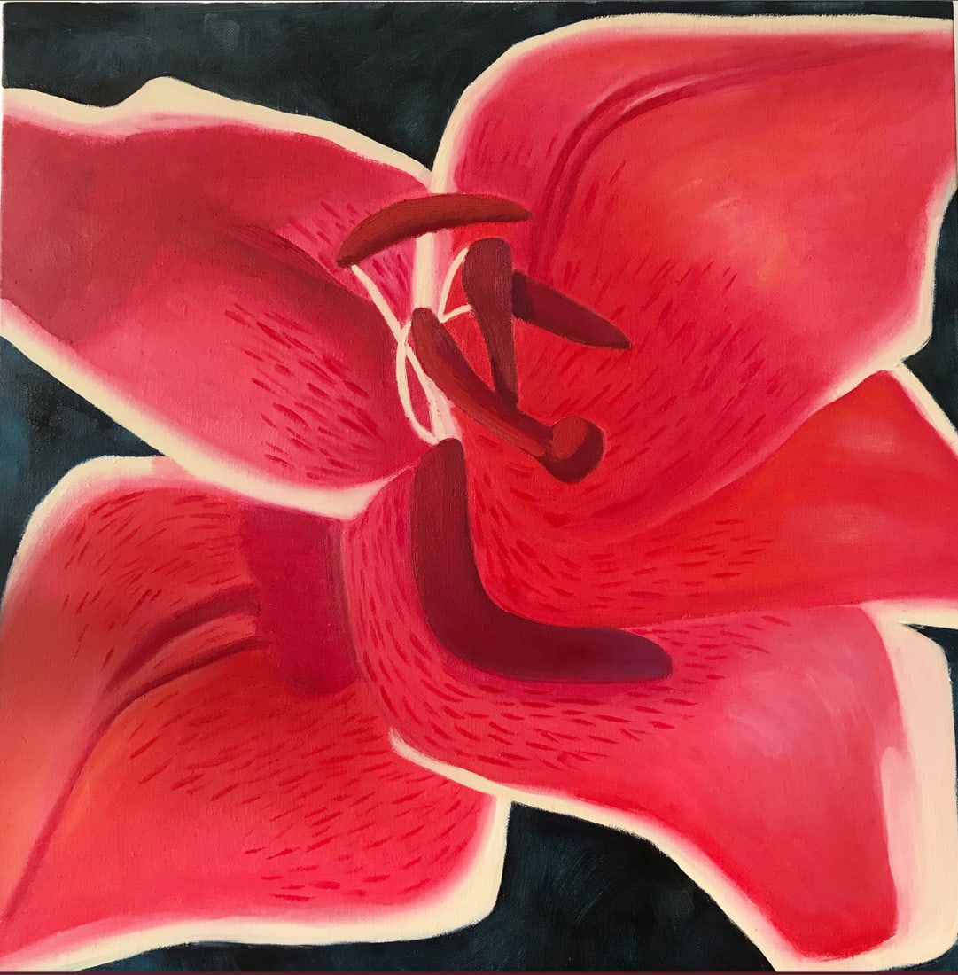 SUN XINXIN BLACK BEAUTY, OIL ON CANVAS: 40cmx40cm (15.75in x 15.75in)