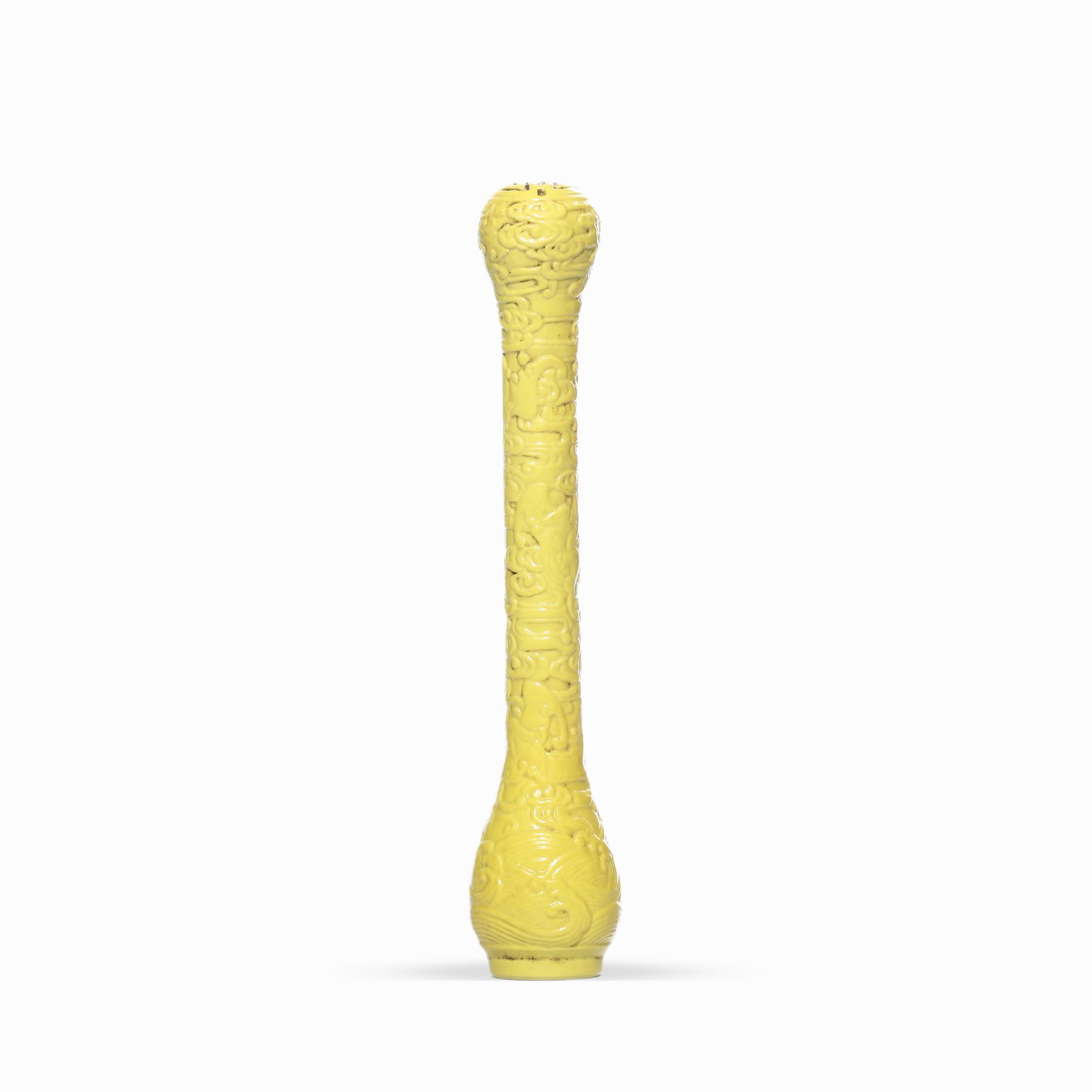 QING QIANLONG PASTEL FIGURE PATTERN EAR-EAR VASE: L:22.7cm H:38cm