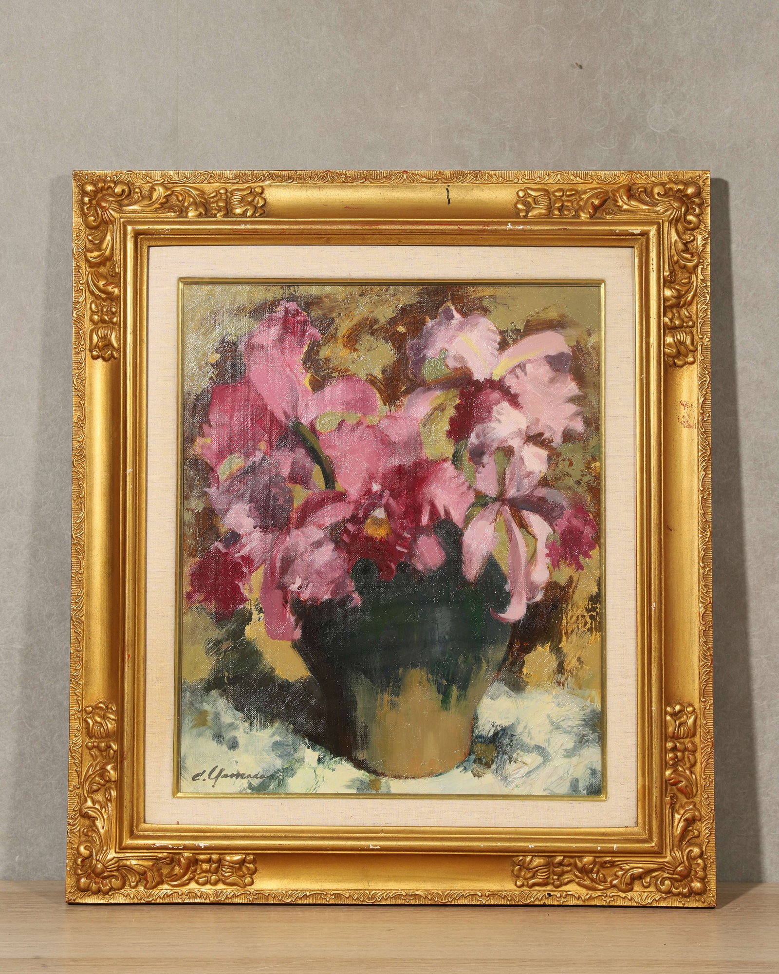 YAMADA CHIAKI,MID-20TH CENTURY,JAPANESE, OIL ON CANVAS,ATTRIBUTED TO: Frame 64x56cm, Sight Size 44x36cm (Frame 25.20"x22.05", Sight Size 17.32"x14.17"),The work retains original canvas and period frame with natural signs of age. The painting surface is clean and stable,
