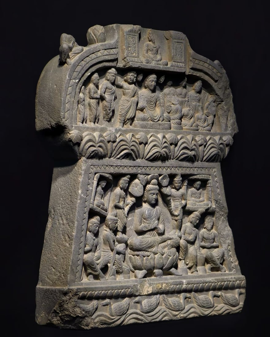 BLACK STONE STELE WITH BUDDHA??S LIFE SCENES, GANDHARA, 1ST?C4TH CENTURY (1 of 9)