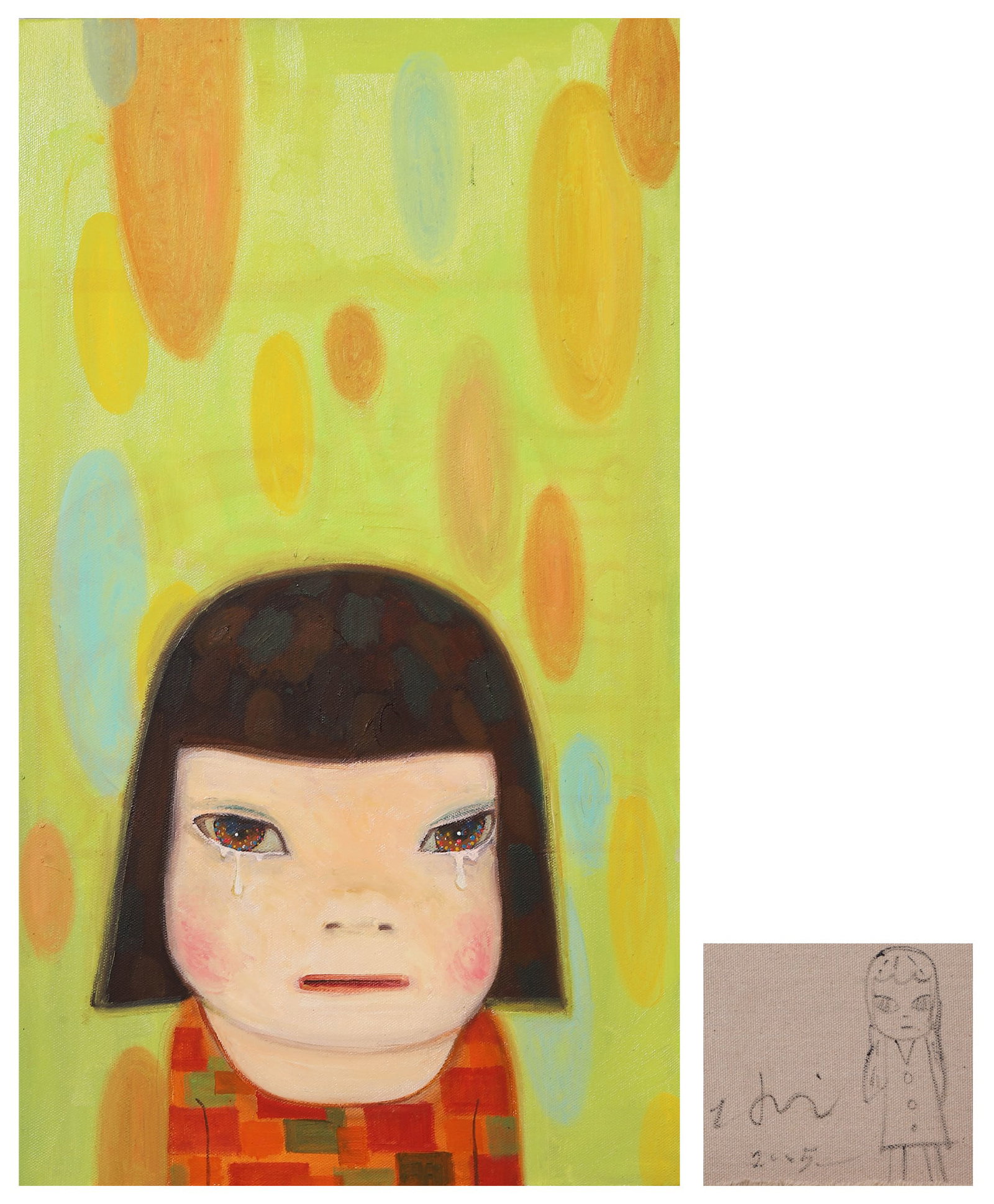 YOSHITOMO NARA (B.1959), JAPANESE, OIL ON CANVAS, ATTRIBUTED TO, DATED 2005 (1 of 9)