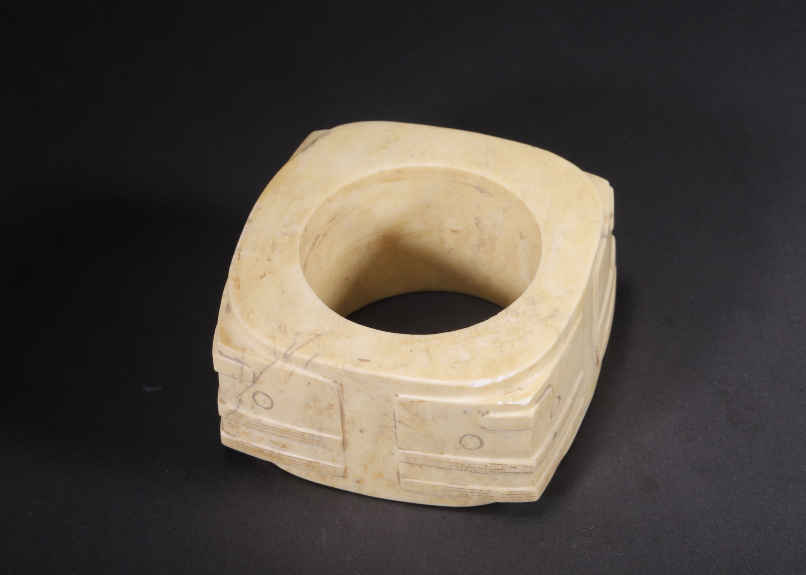 CHICKEN-BONE WHITE JADE CONG, LIANGZHU CULTURE (3300-2300 BC) (1 of 7)