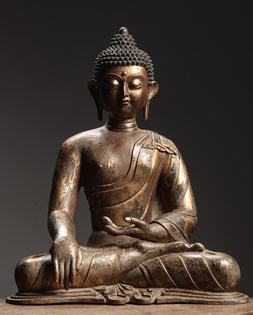 GILT BRONZE SHAKYAMUNI BUDDHA, TIBET, QING DYNASTY, 1644?C1912 AD (1 of 10)