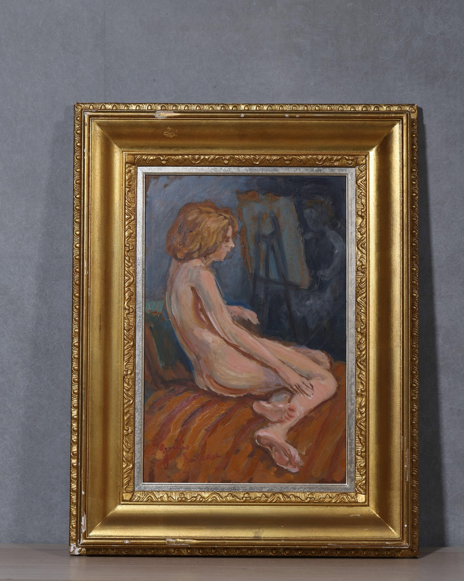 YOSHIO MORI 1908-1997, JAPAN,ATTRIBUTED TO, OIL ON CANVAS: Frame: 23.23x17.72 (59.0x45.0); Core: 10.24x15.75 (26.0x40.0),The work retains original canvas and period frame with natural signs of age. The painting surface is clean and stable, without visible tea