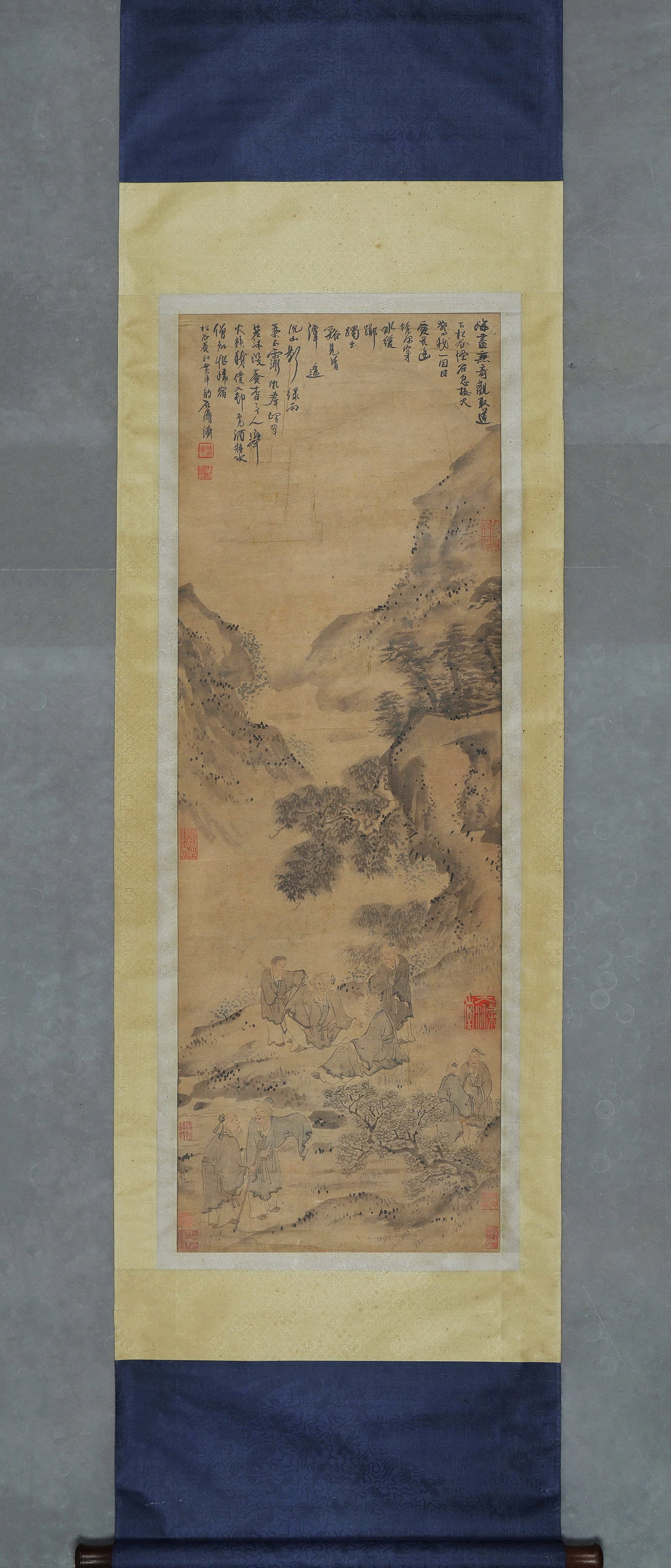 SHITAO (1642-1707 AD), GATHERING OF SCHOLARS IN MOUNTAIN STREAM, QING DYNASTY (1636-1912 AD), (1 of 7)