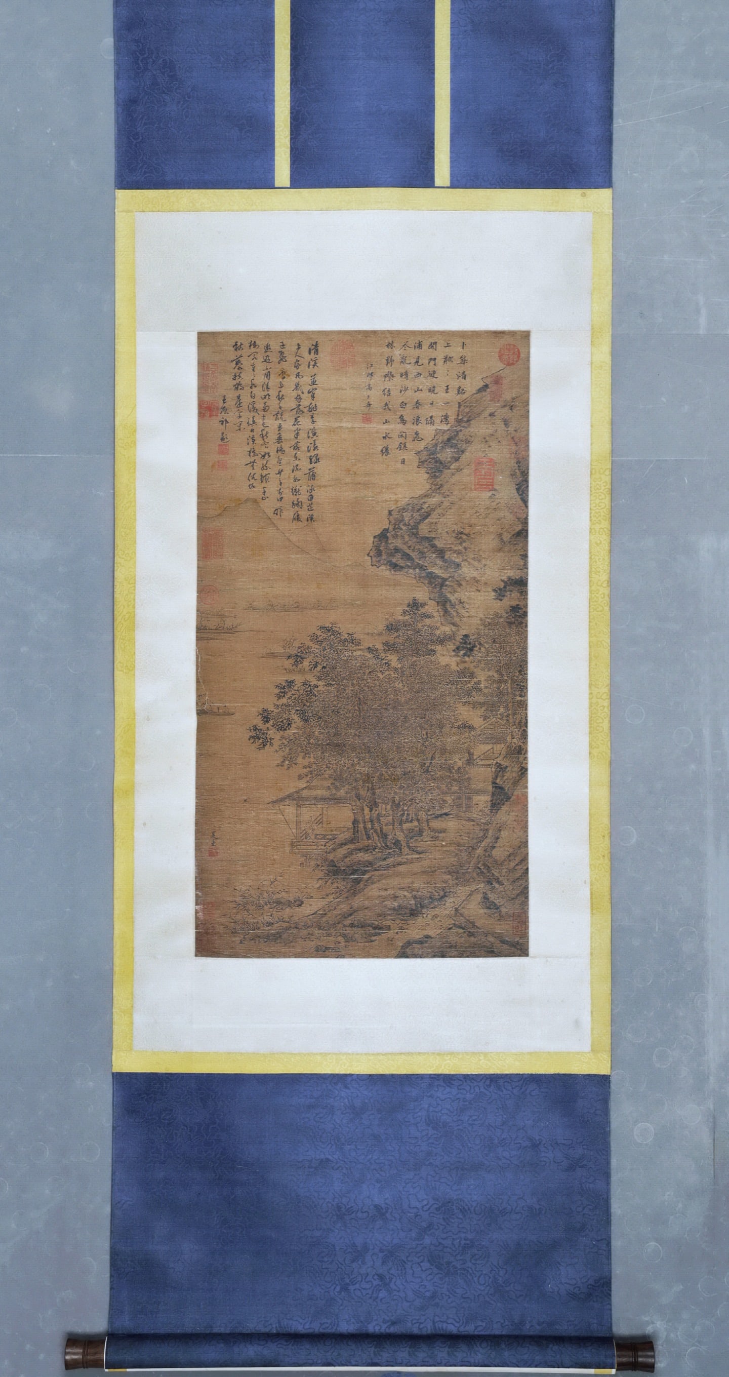 XIA GUI (ACTIVE LATE 12TH?CEARLY 13TH CENTURY), LANDSCAPE OF CLEAR STREAM, INK ON SILK, HANGING (1 of 8)