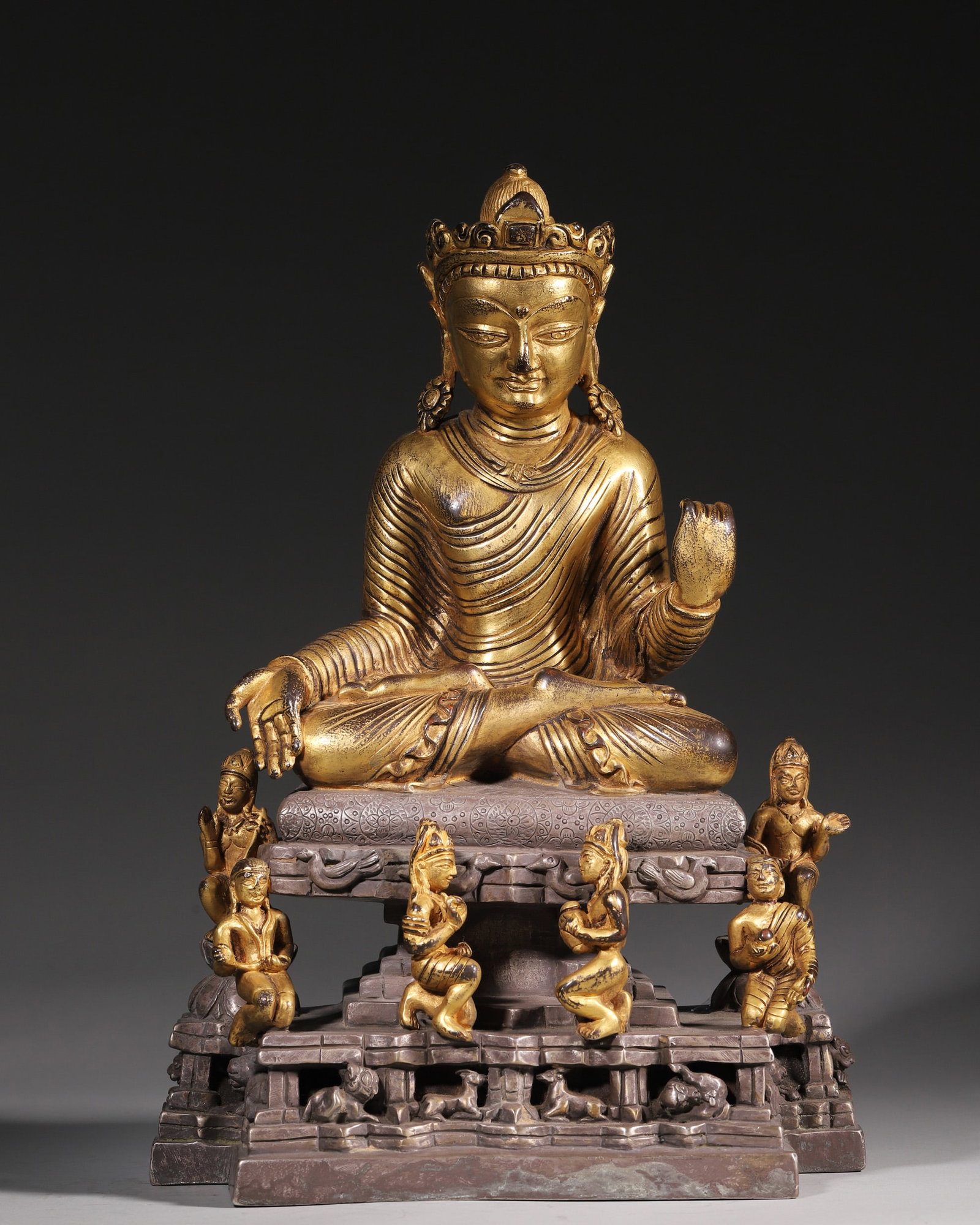 A Gilt Bronze Statue Of Preaching Sakyamuni Buddha, Qing Dynasty (1 of 13)