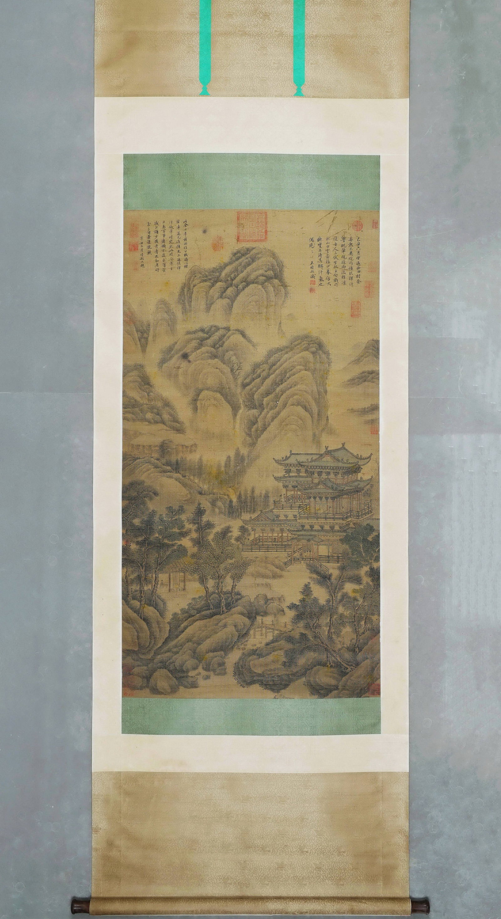 Landscape With Pavilions,By Wang Shimin,Qing Dynasty,1592 1680 (1 of 9)