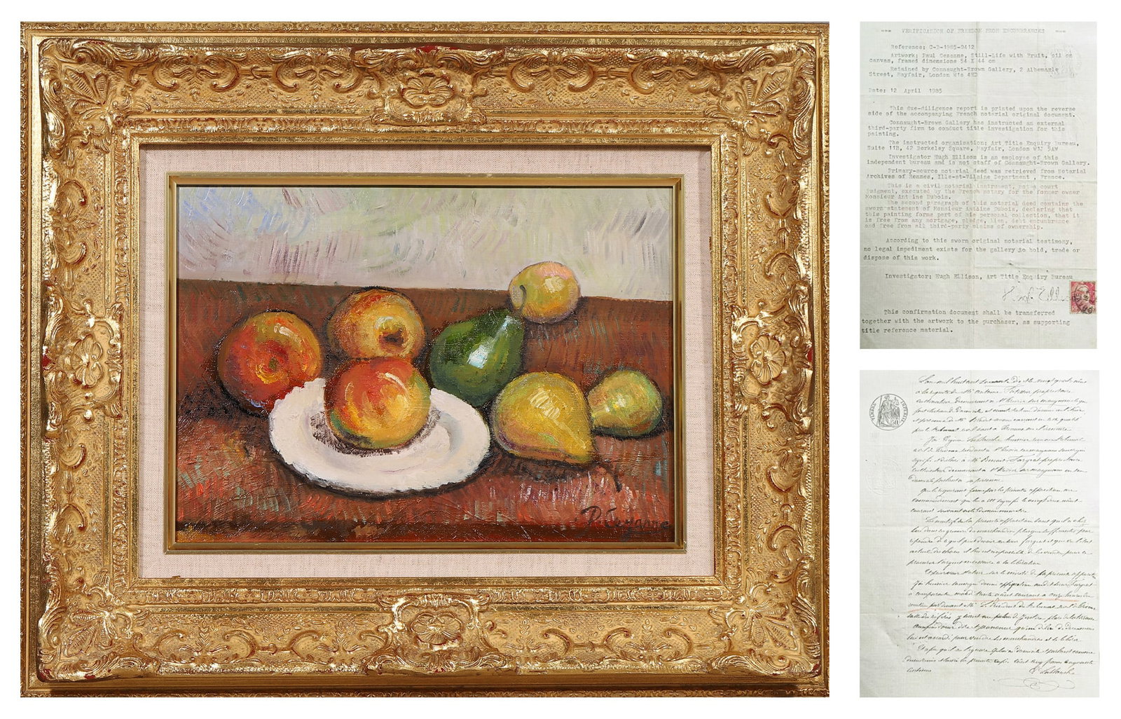 Paul Cezanne 1839 1906, Attributed To, Oil On Canvas, France: Frame 54x44cm, Sight Size 33x23cm (Frame 21.26"x17.32", Sight Size 12.99"x9.06")Paul C??zanne was a pivotal French Post Impressionist painter whose relentless exploration of form, colour and geometric