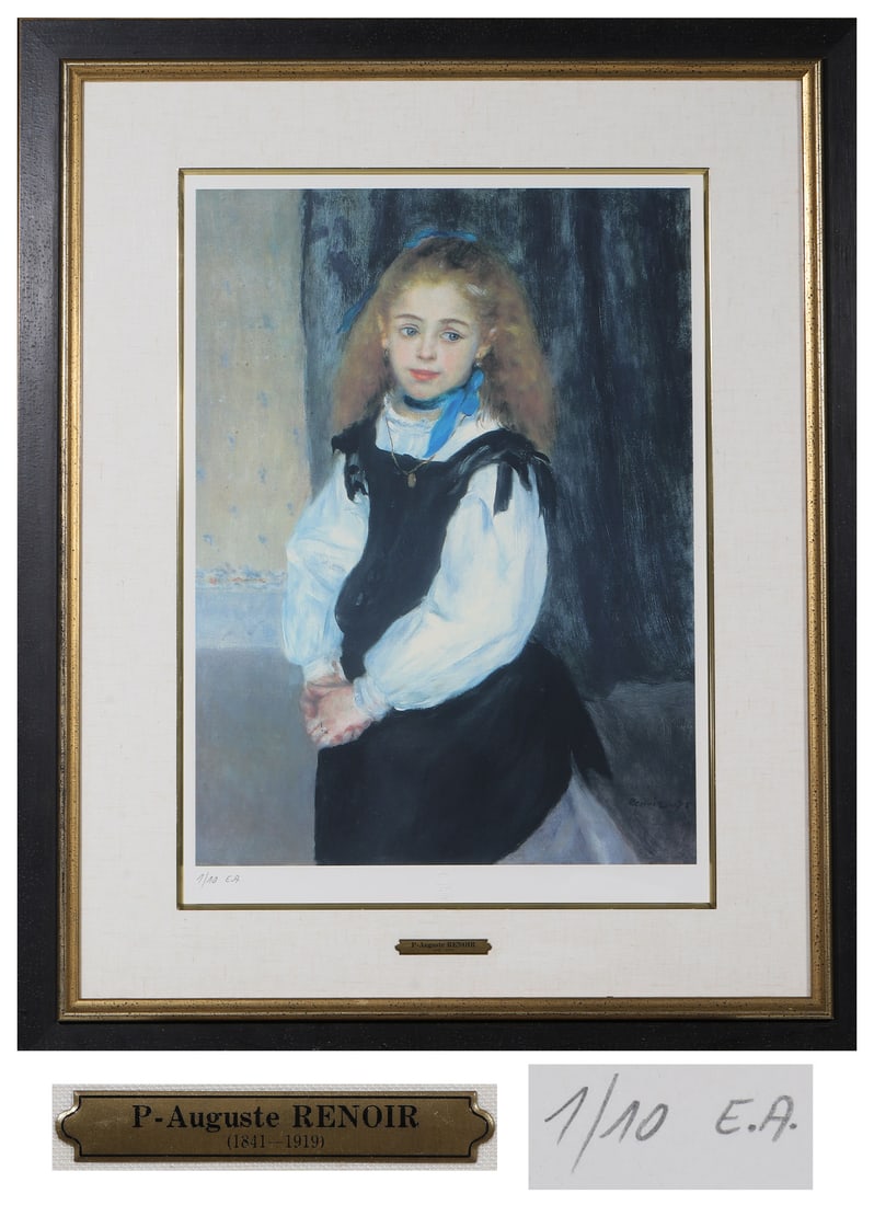 Pierre Auguste Renoir (1841 1919), French, Attributed To: Frame W 82cm (32.28 in); Frame H 67.5cm (26.57 in); Core W 56cm (22.05 in); Core H 41cm (16.14 in)Pierre Auguste Renoir (1841 1919) was a leading French Impressionist painter, celebrated for his lumin
