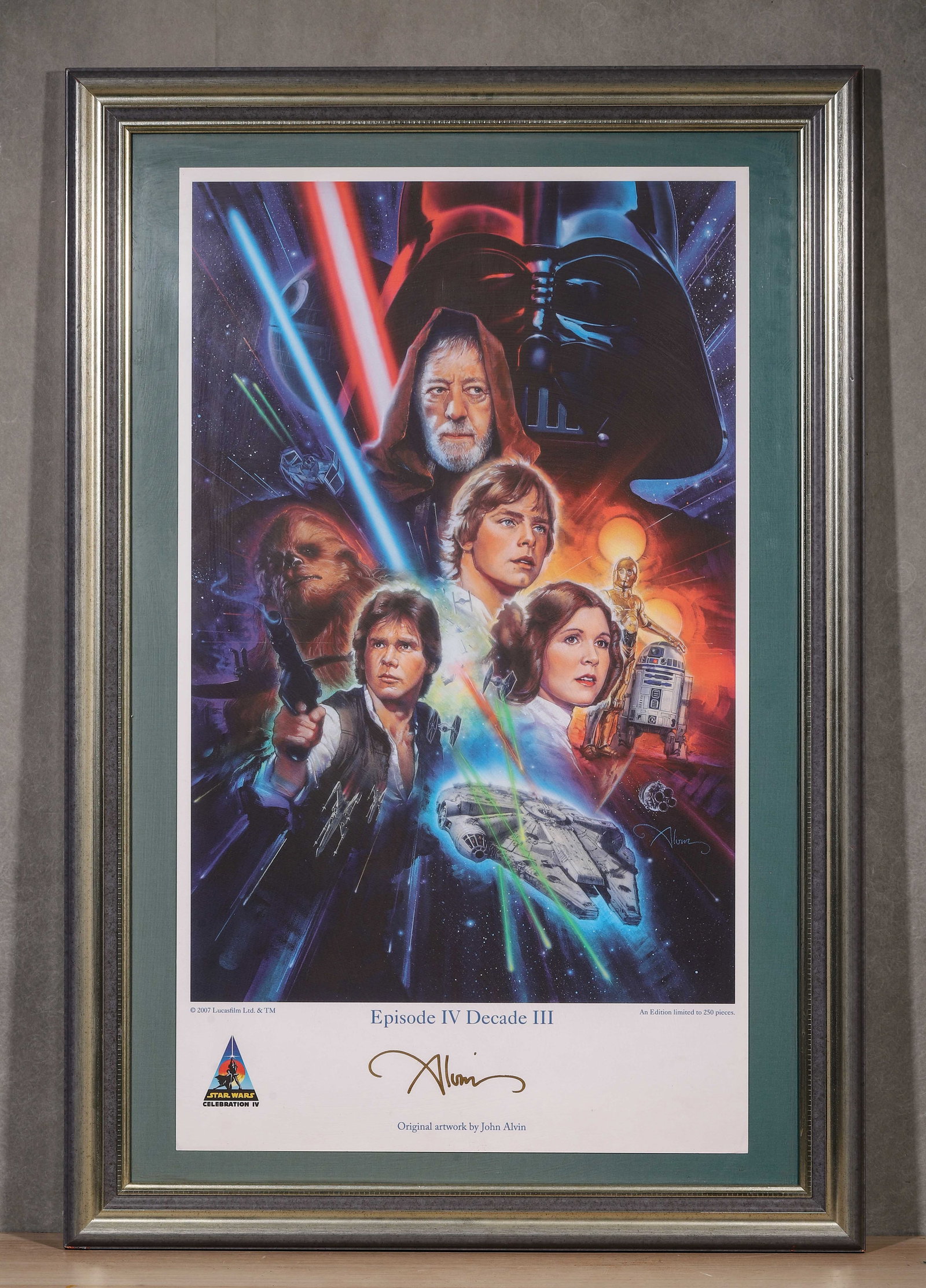 John Alvin (1948-2008), ??Episode Iv Decade Iii??Hand Signed Limited Edition Poster, Usa: John Alvin was a legendary American film poster artist whose iconic imagery defined the promotional visual language of Hollywood classics including Star Wars and E.T. the Extra Terrestrial. Released i