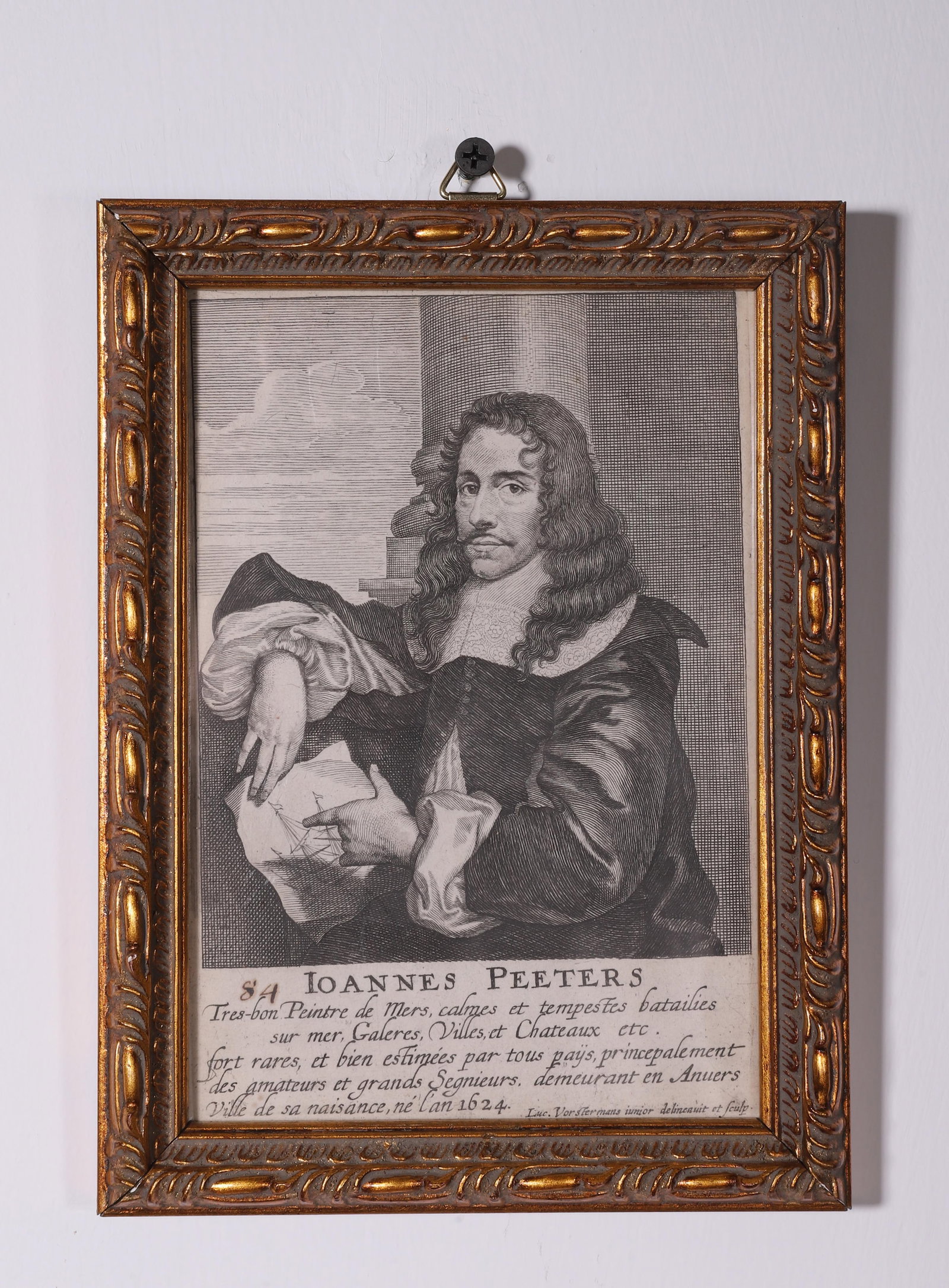 Jan Pietersz. I: 17th-century Antique Copper Engraving by Artist from Rubens?? Workshop | Portrait of Jan Peeters IPlate size: 18 x 12 cmTechnique: Copper engravingOriginal copper engraving from a celebrated 17th-cent
