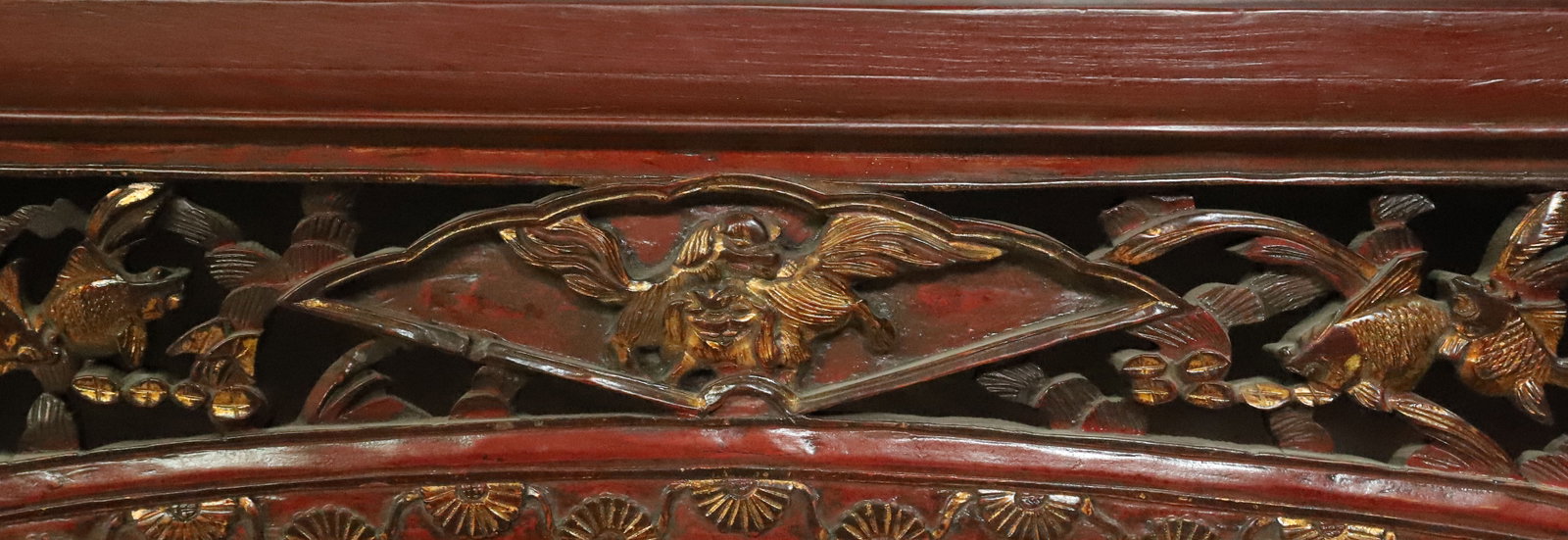 Red Lacquered Chinese Console Table - 4
