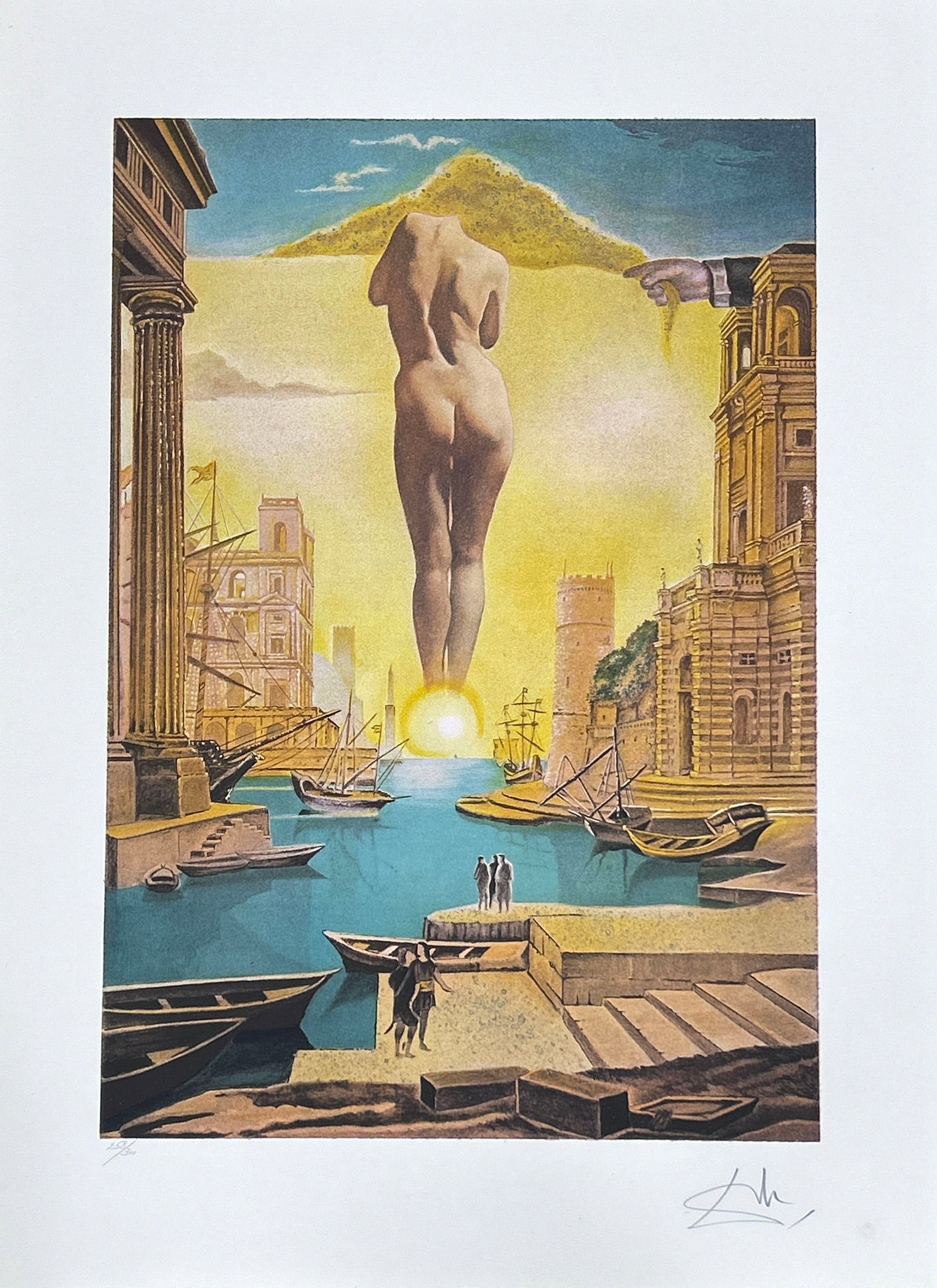 Salvador Dali (Spanish, 1904-1989), Signed Limited Edition Color Lithograph On Paper, 1977: Salvador Dali (1904-1989) was a Spanish Surrealist master celebrated for his dream-like, absurd imagery, consummate realist technique and iconic melting clocks, and ranks among the most influential