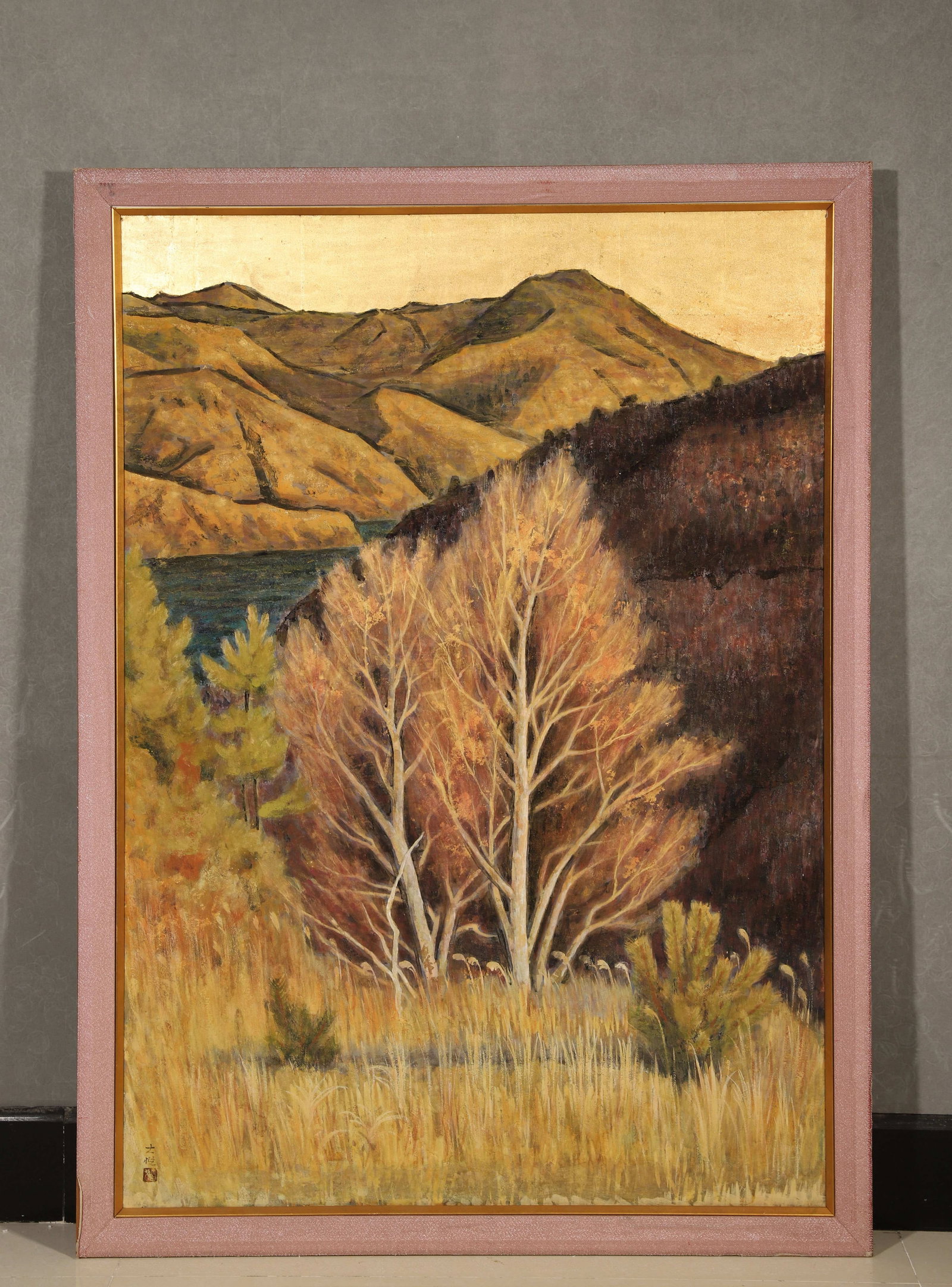Taietsu Sh??Bu (Japanese, 1902 ?C 1999), Oil On Canvas,Attributed To: The work retains original canvas and period frame with natural signs of age. The painting surface is clean and stable, without visible tear, hole, heavy craquelure or restoration. The overall