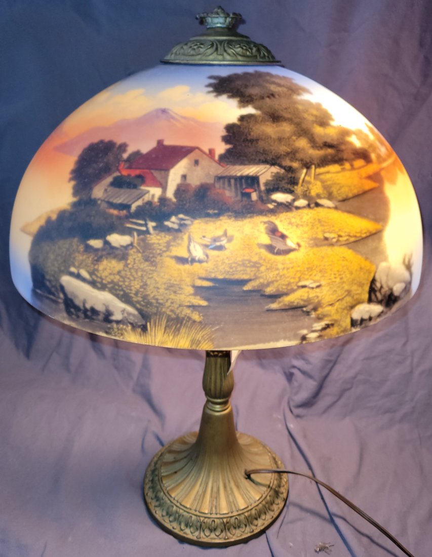 Phoenix Reverse Painted Scenic Farmette Island w. (1 of 3)