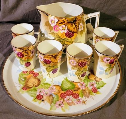 Signed Hand Painted Nippon 8pc Floral Gorgeous Cider (1 of 4)